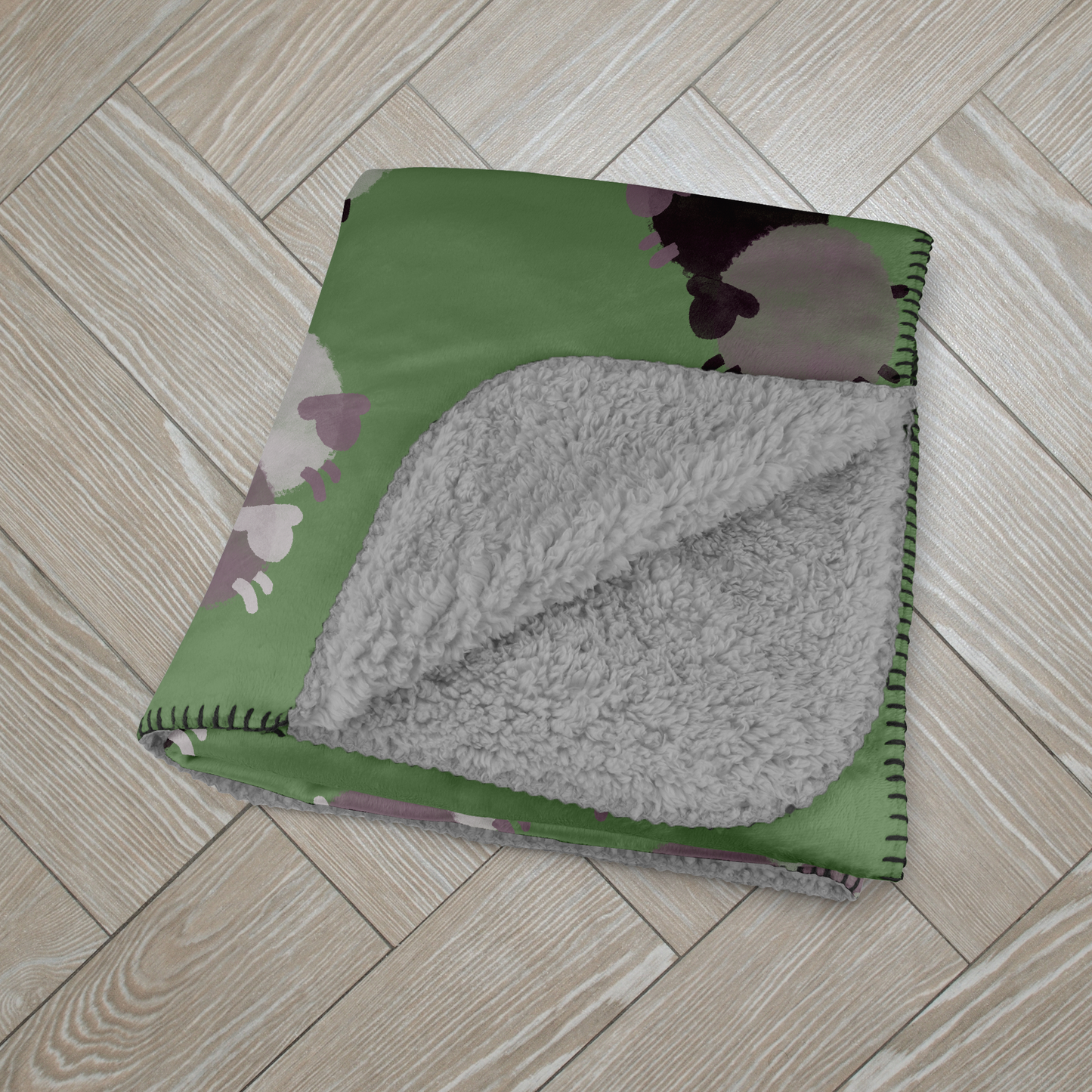 Flock of Purple Sheep Sherpa Blanket