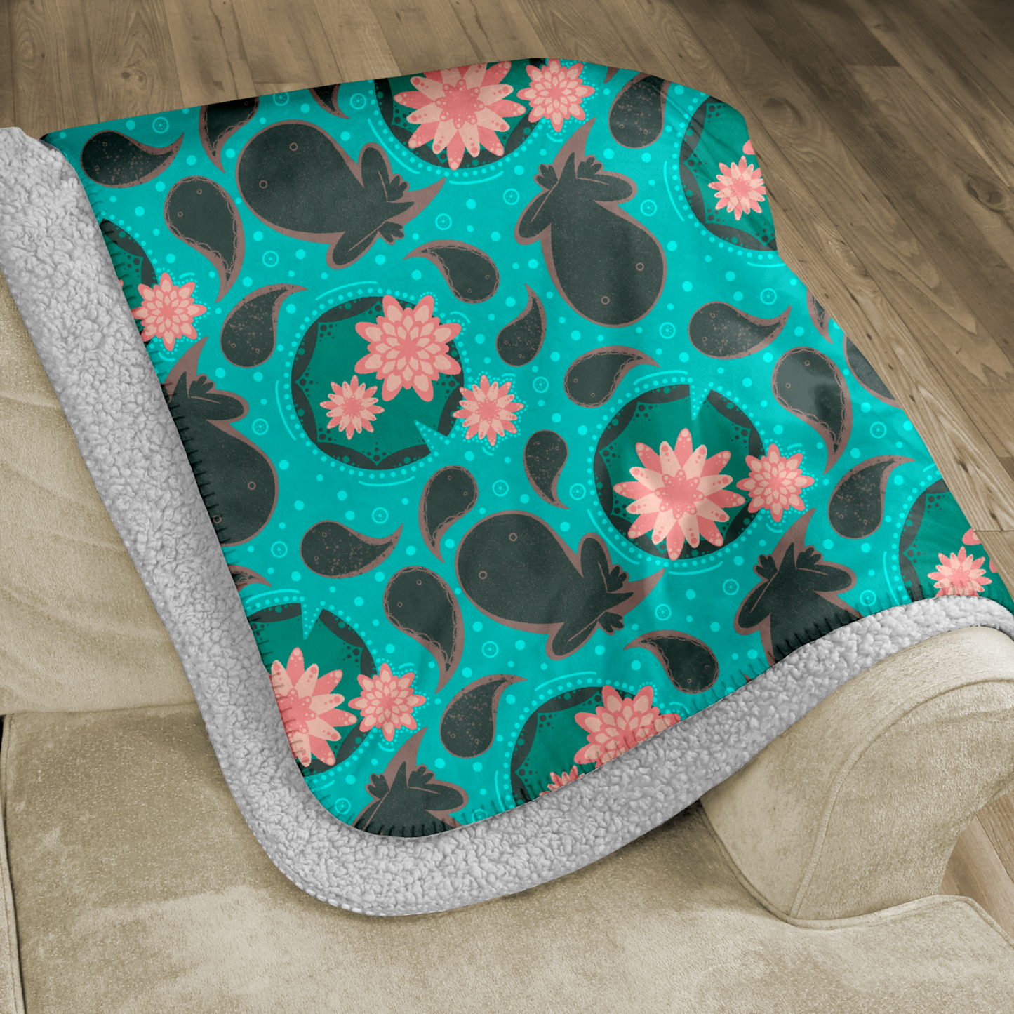 Tadpole Paisley Sherpa Blanket