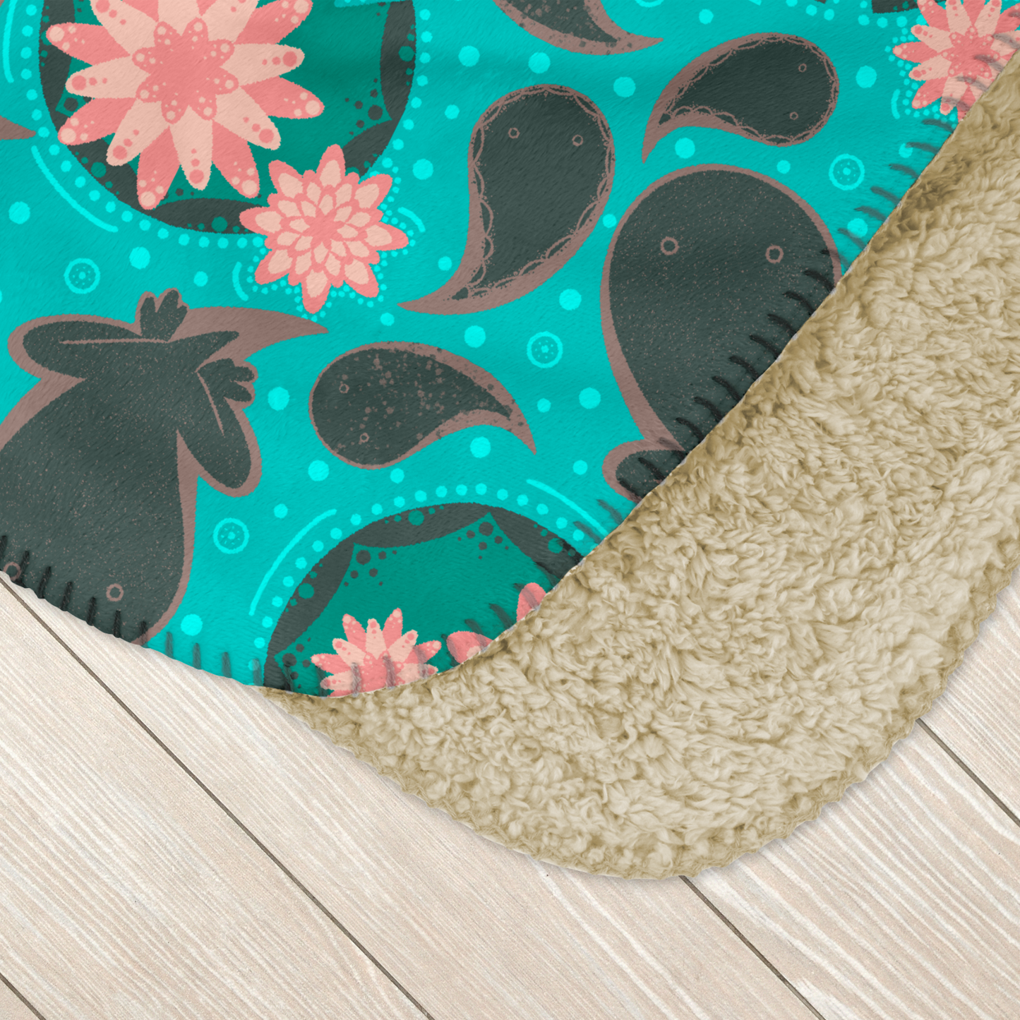 Tadpole Paisley Sherpa Blanket