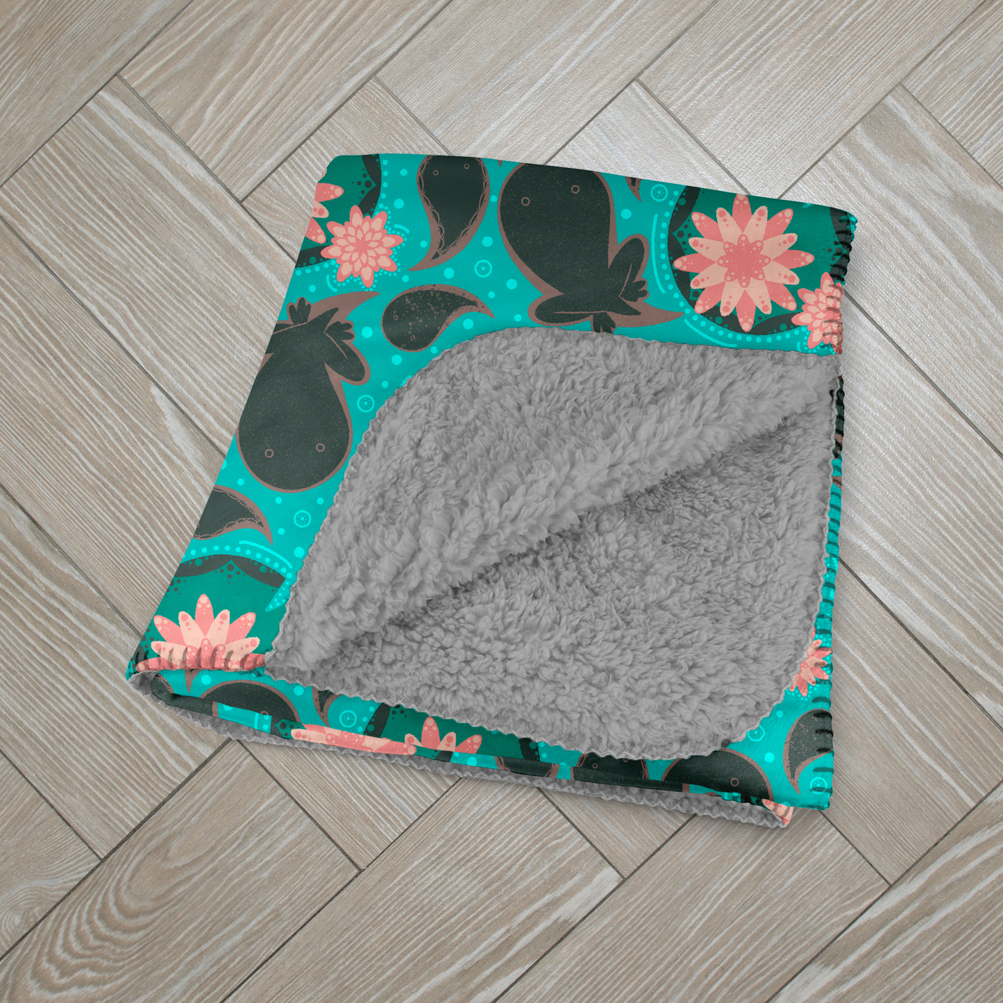Tadpole Paisley Sherpa Blanket