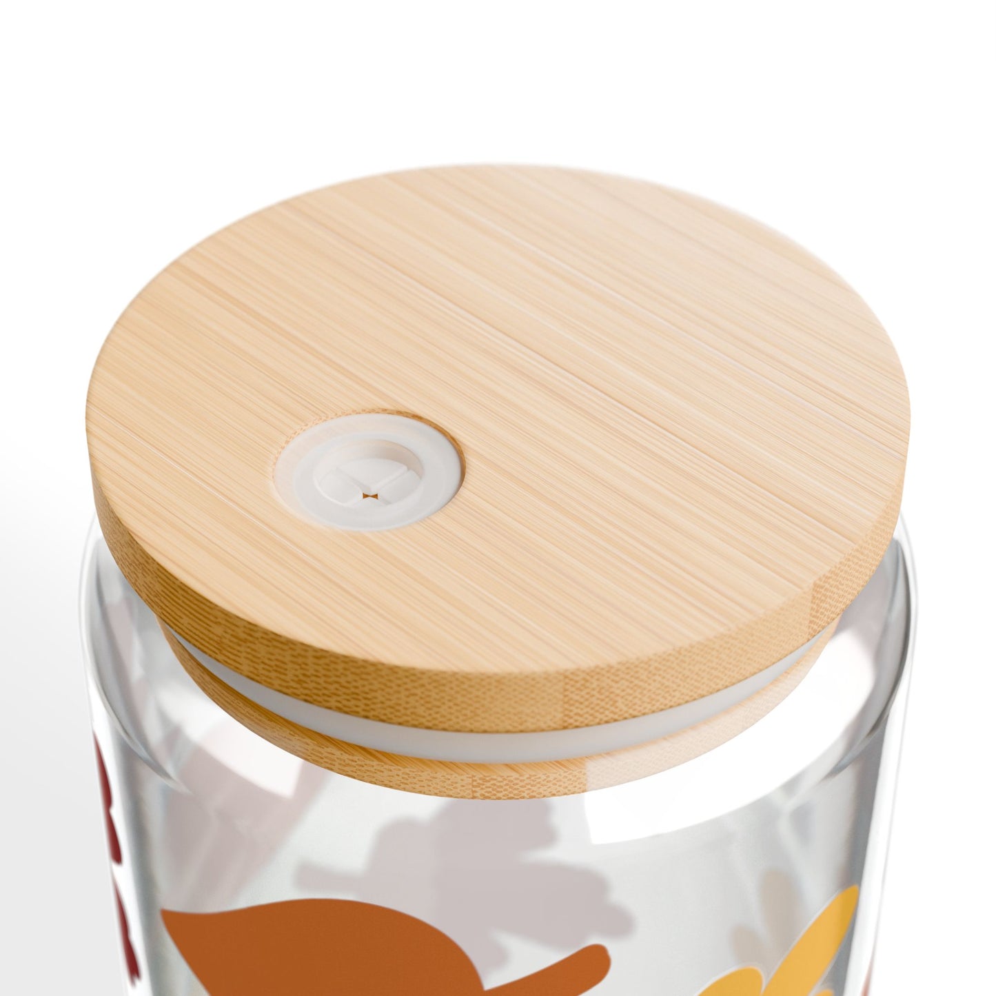 Warm Tone Autumn Leaves 16oz Glass Sipper