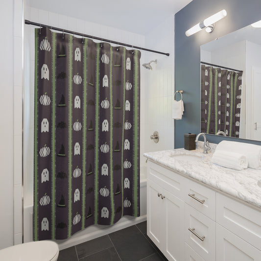 Halloween Striped Shower Curtain