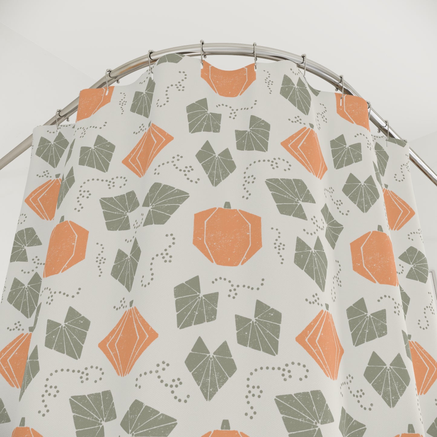 Boho Geometric Pumpkin Patch Shower Curtain