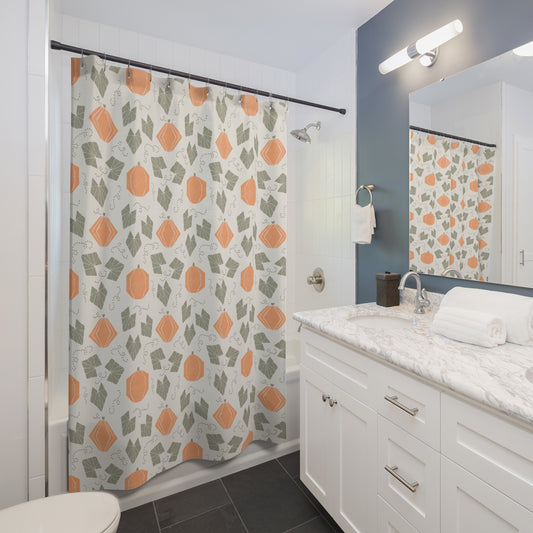 Boho Geometric Pumpkin Patch Shower Curtain