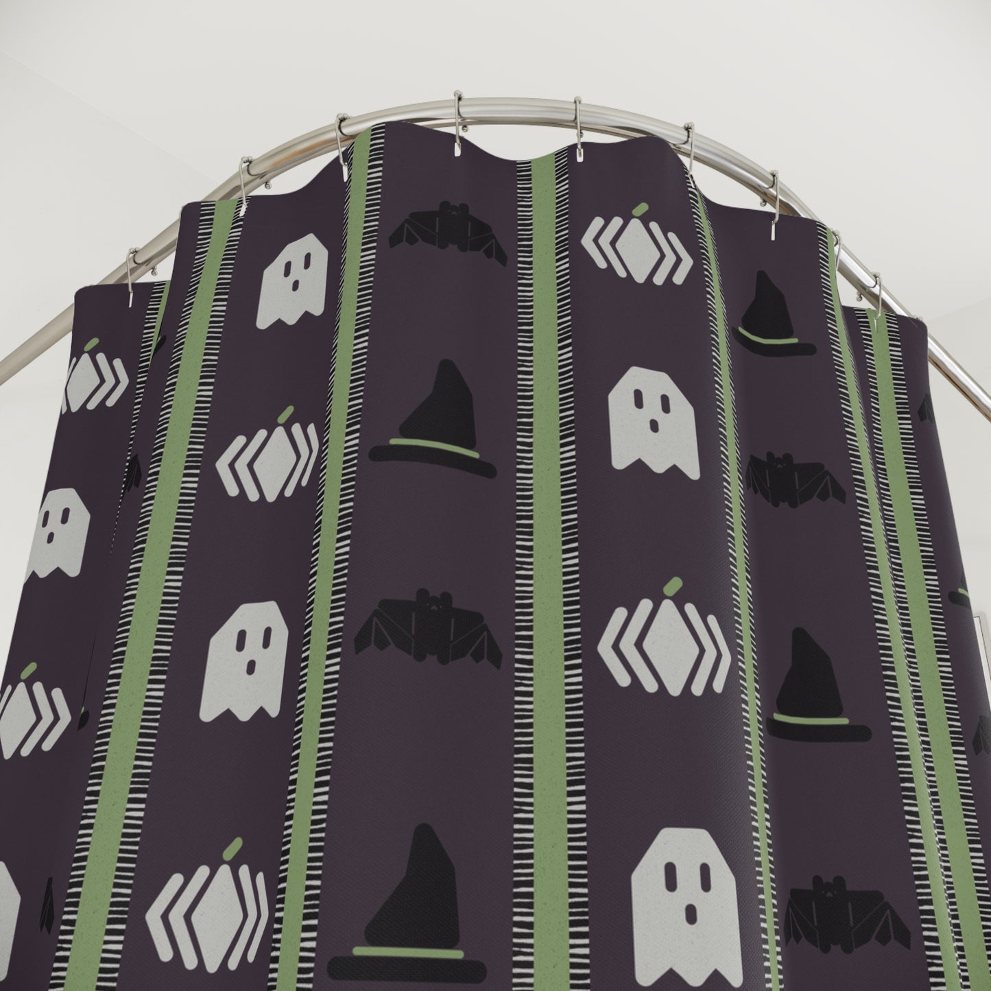 Halloween Striped Shower Curtain