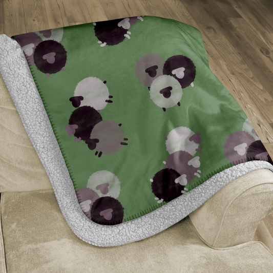 Flock of Purple Sheep Sherpa Blanket