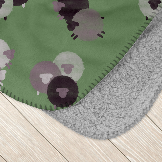 Flock of Purple Sheep Sherpa Blanket