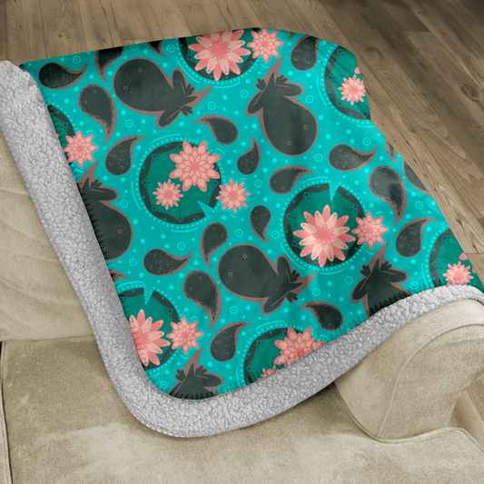 Tadpole Paisley Sherpa Blanket