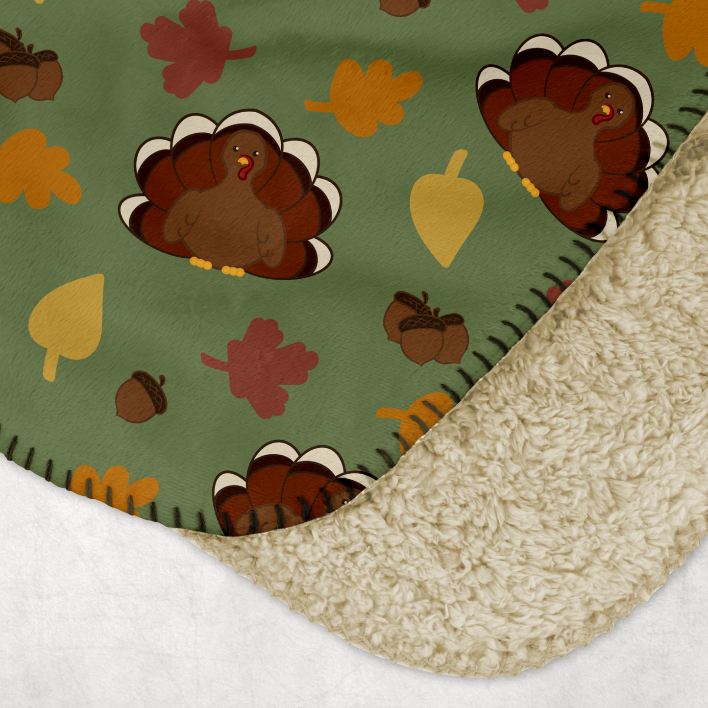 Kawaii Turkey Sherpa Blanket
