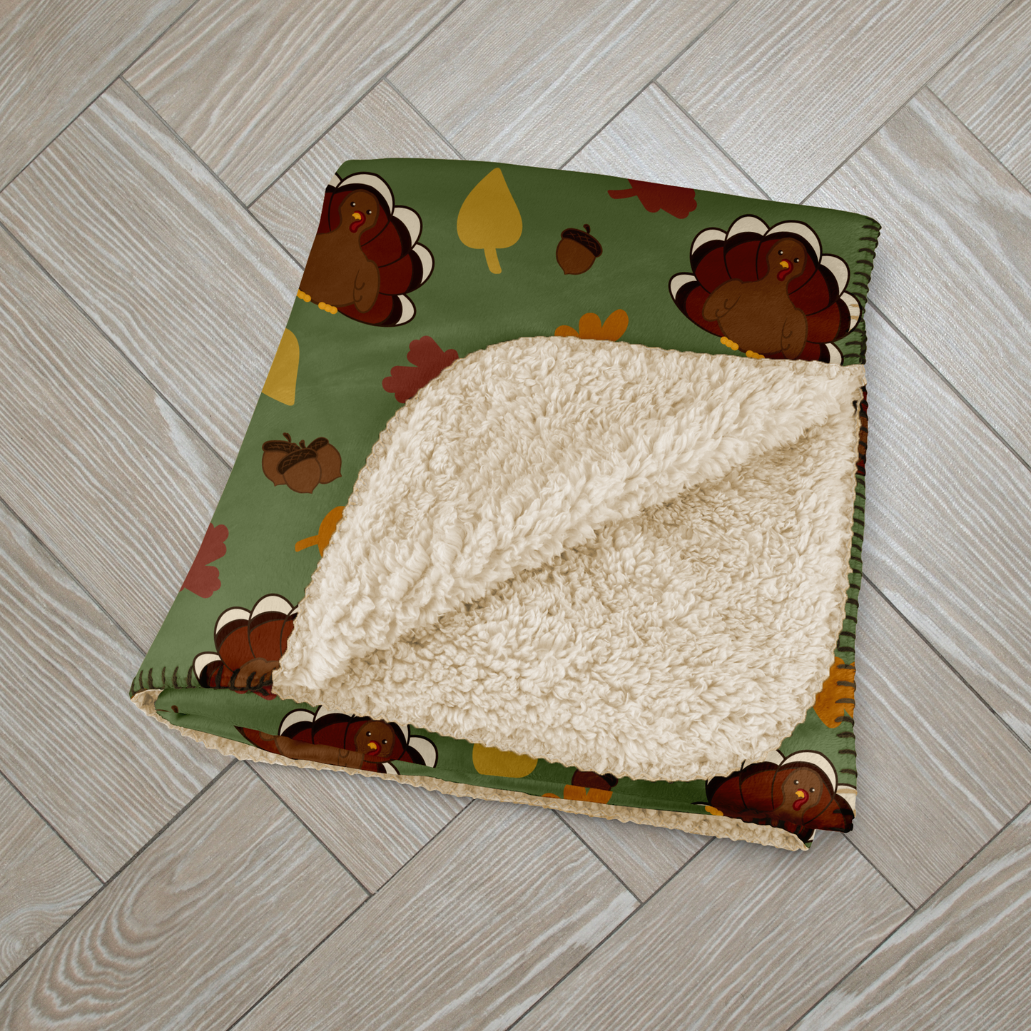 Kawaii Turkey Sherpa Blanket