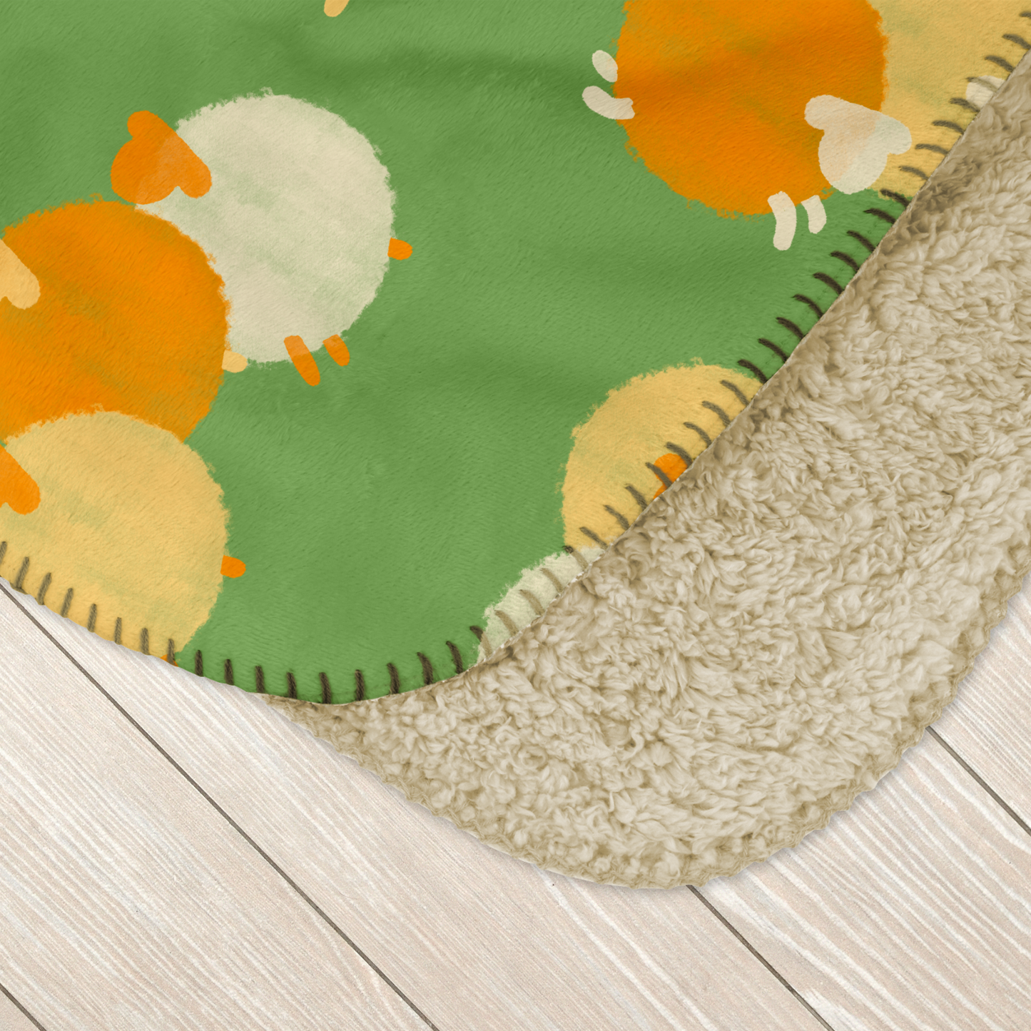 Flock of Peach Sheep Sherpa Blanket