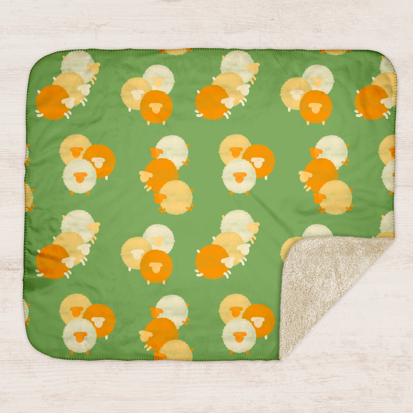 Flock of Peach Sheep Sherpa Blanket