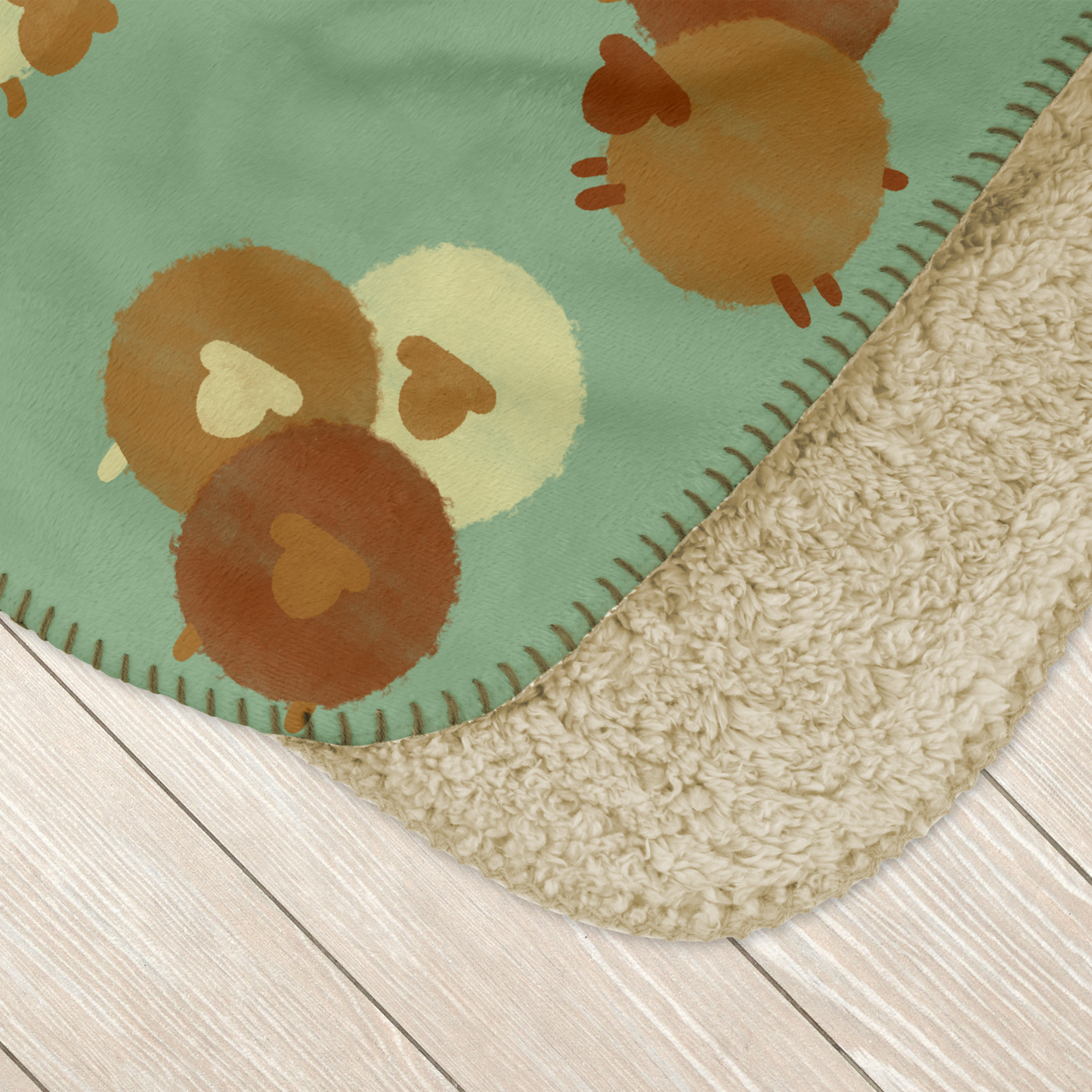Watercolor Chocolate Sheep Sherpa Blanket