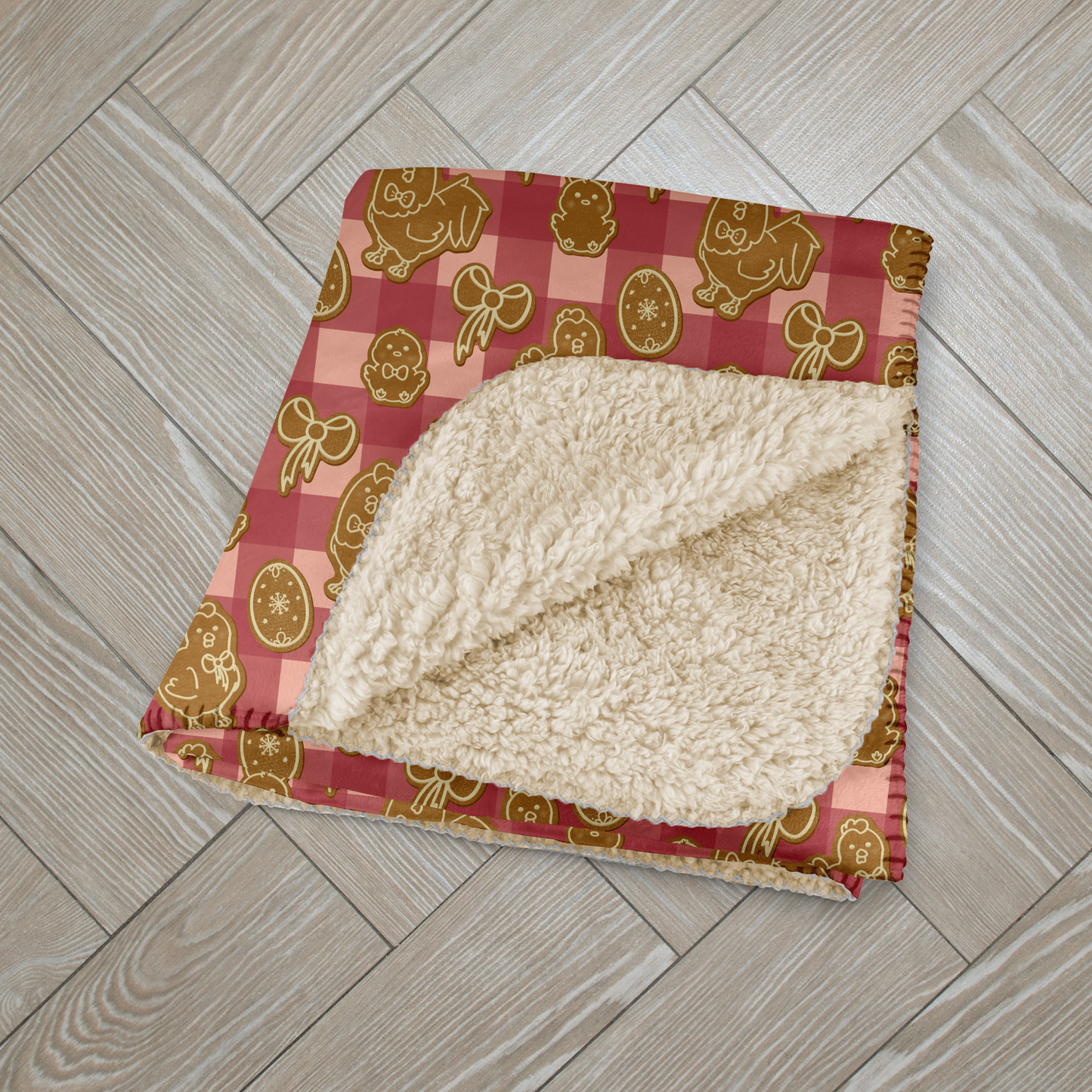 Coquette Chicken Cookies Pink Sherpa Blanket