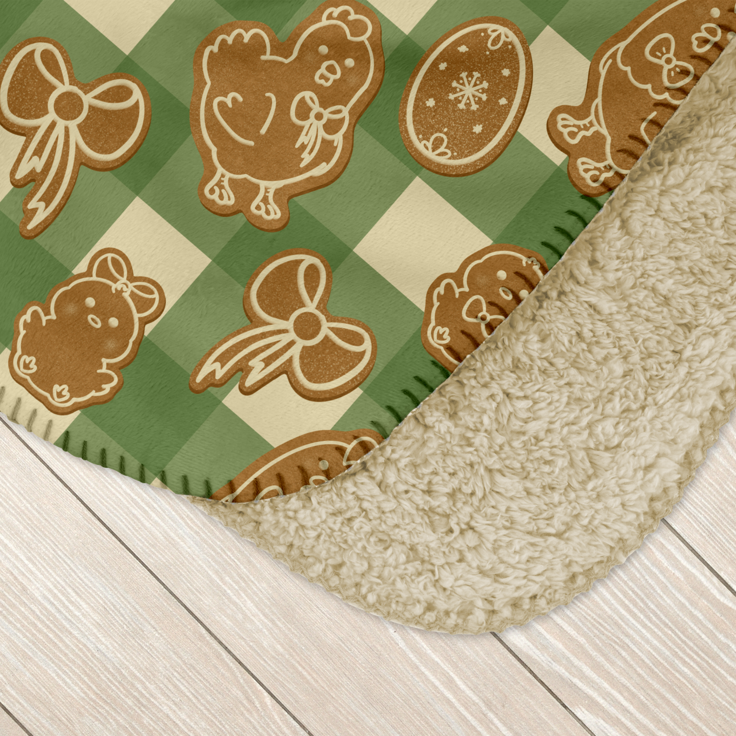 Coquette Chickens Cookie Green Sherpa Blanket
