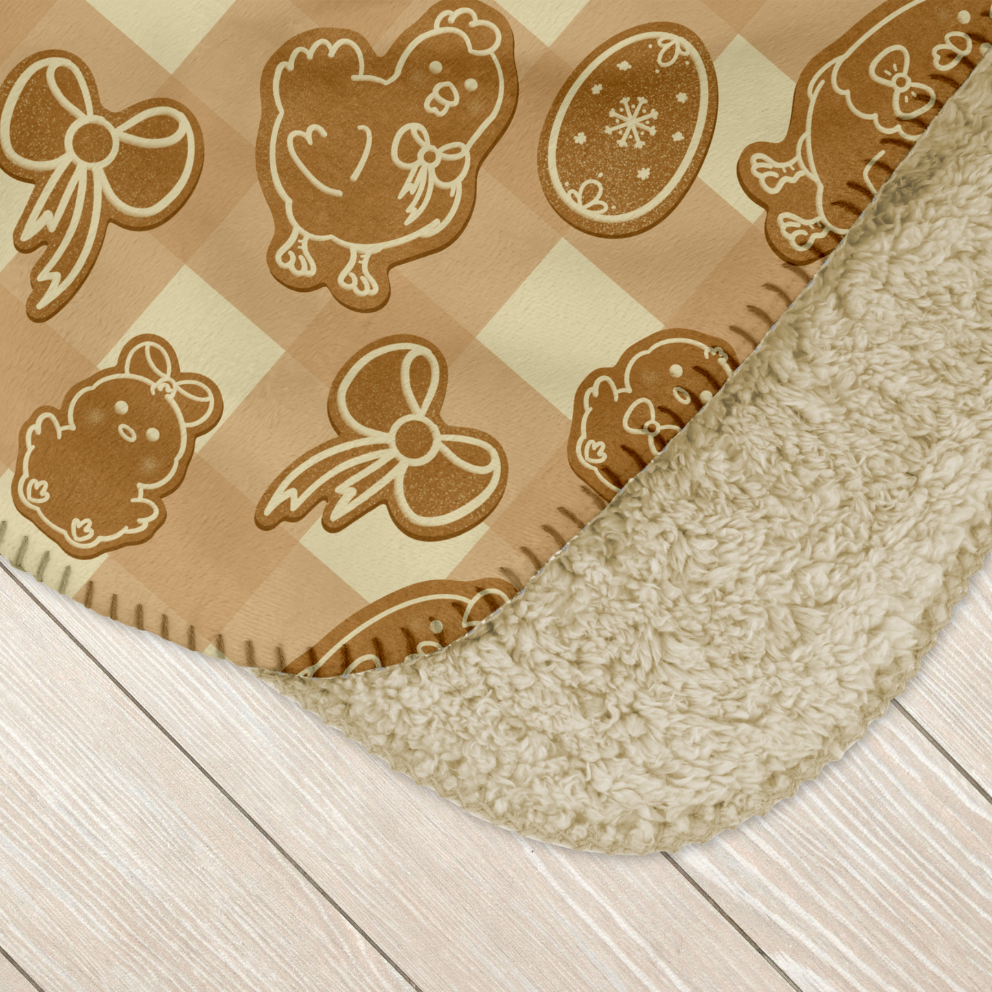 Coquette Chicken Cookies Beige Sherpa Blanket
