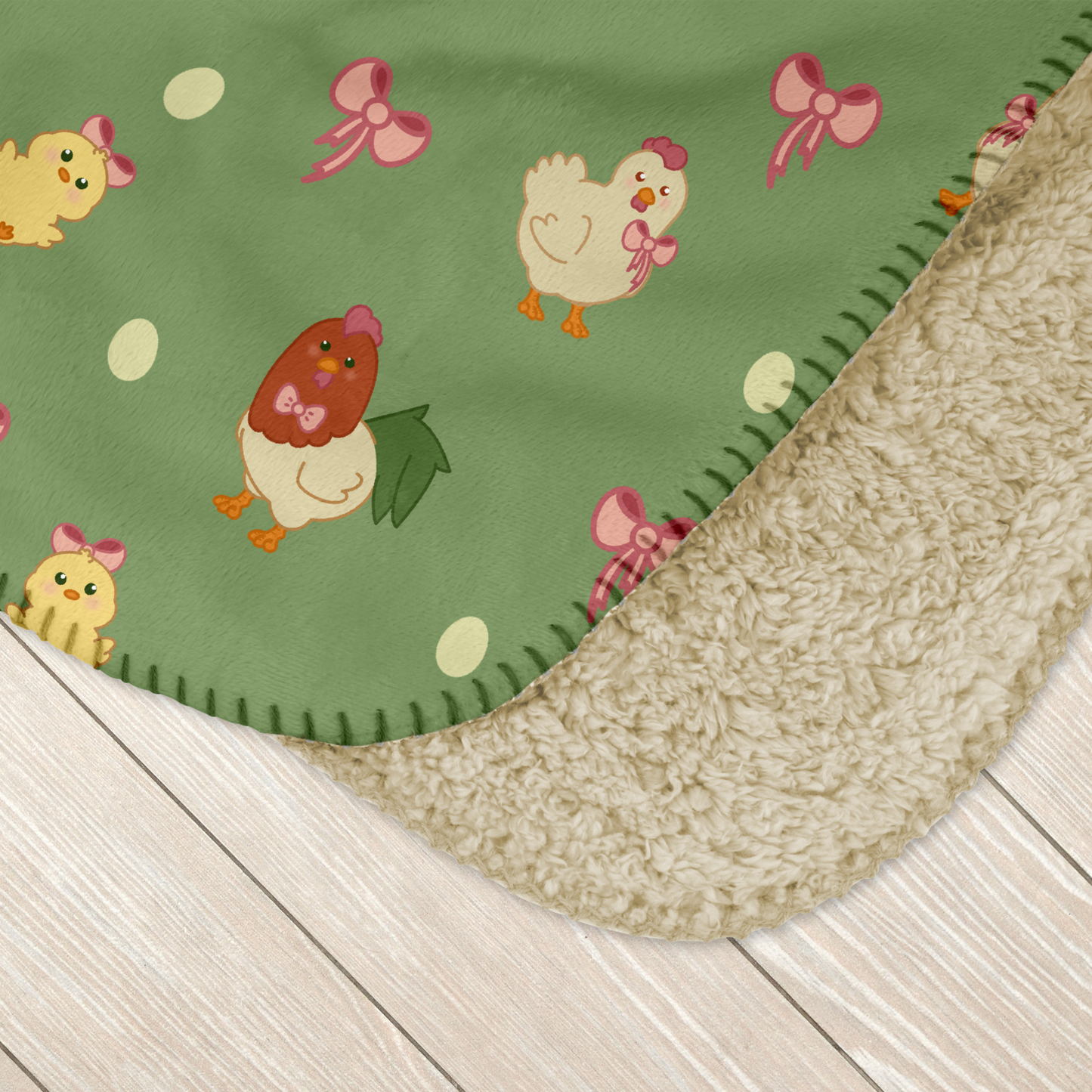 Kawaii Coquette Chickens Sherpa Blanket