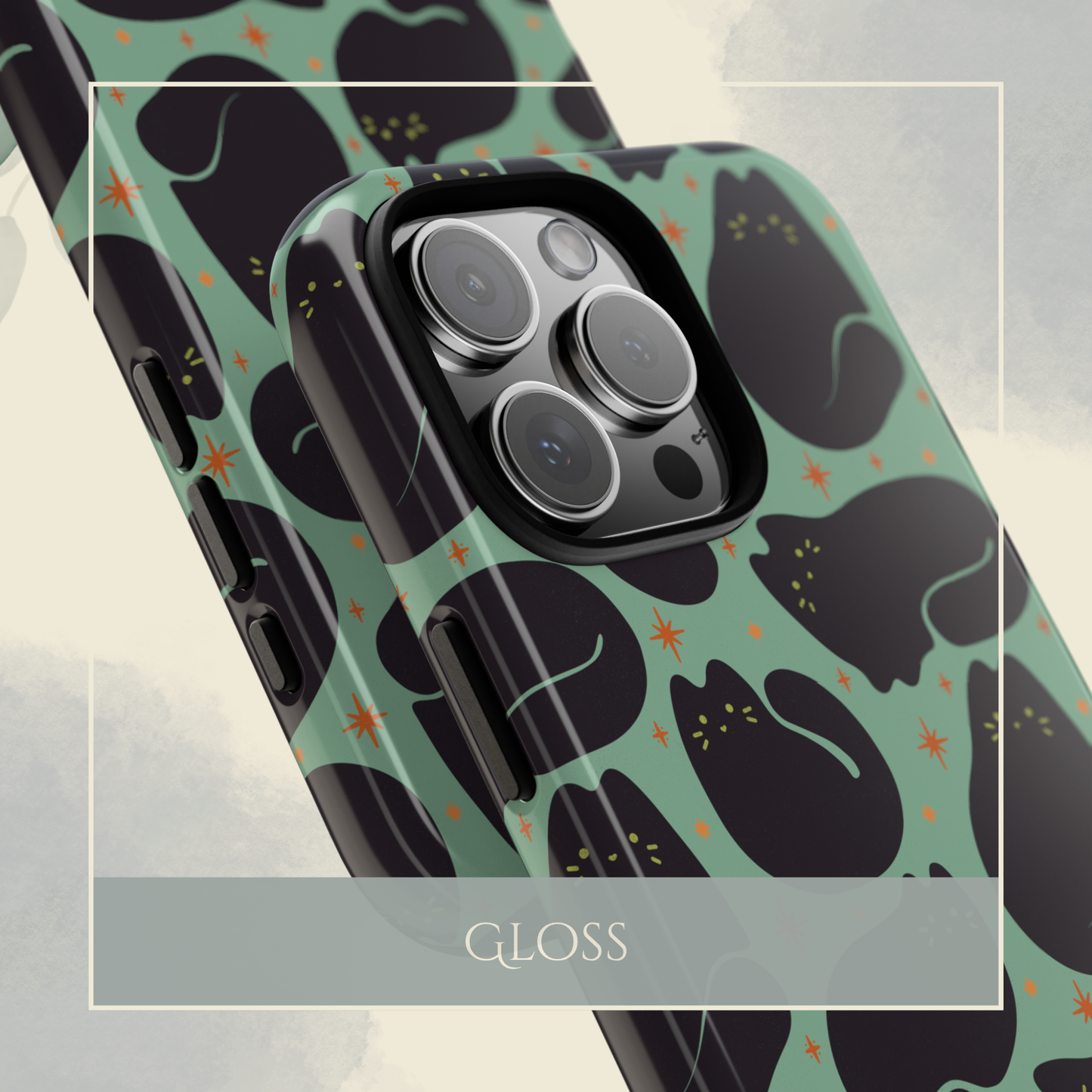 Retro Black Cat Aqua iPhone & Samsung Galaxy Phone Case