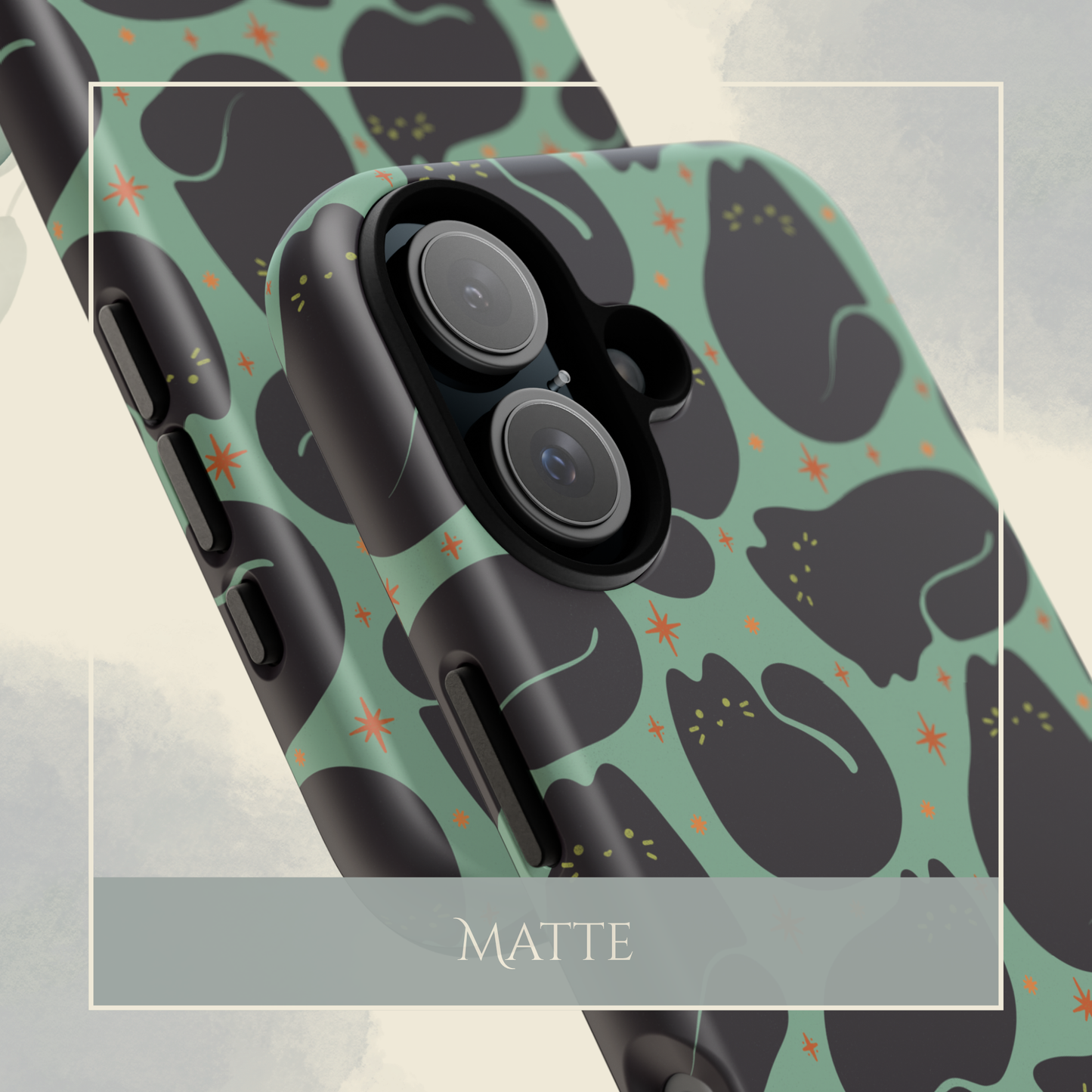 Retro Black Cat Aqua iPhone & Samsung Galaxy Phone Case