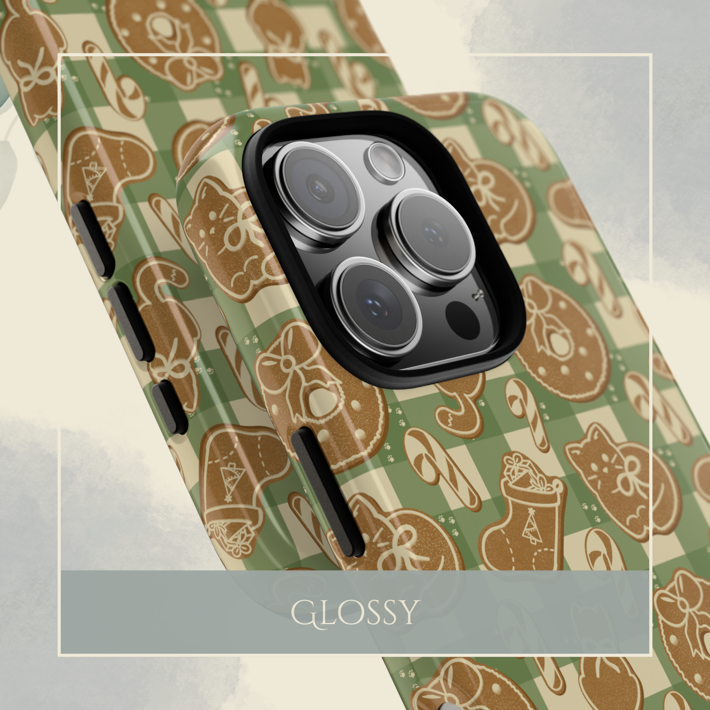 Gingerbread Cat Green iPhone & Samsung Galaxy Phone Case