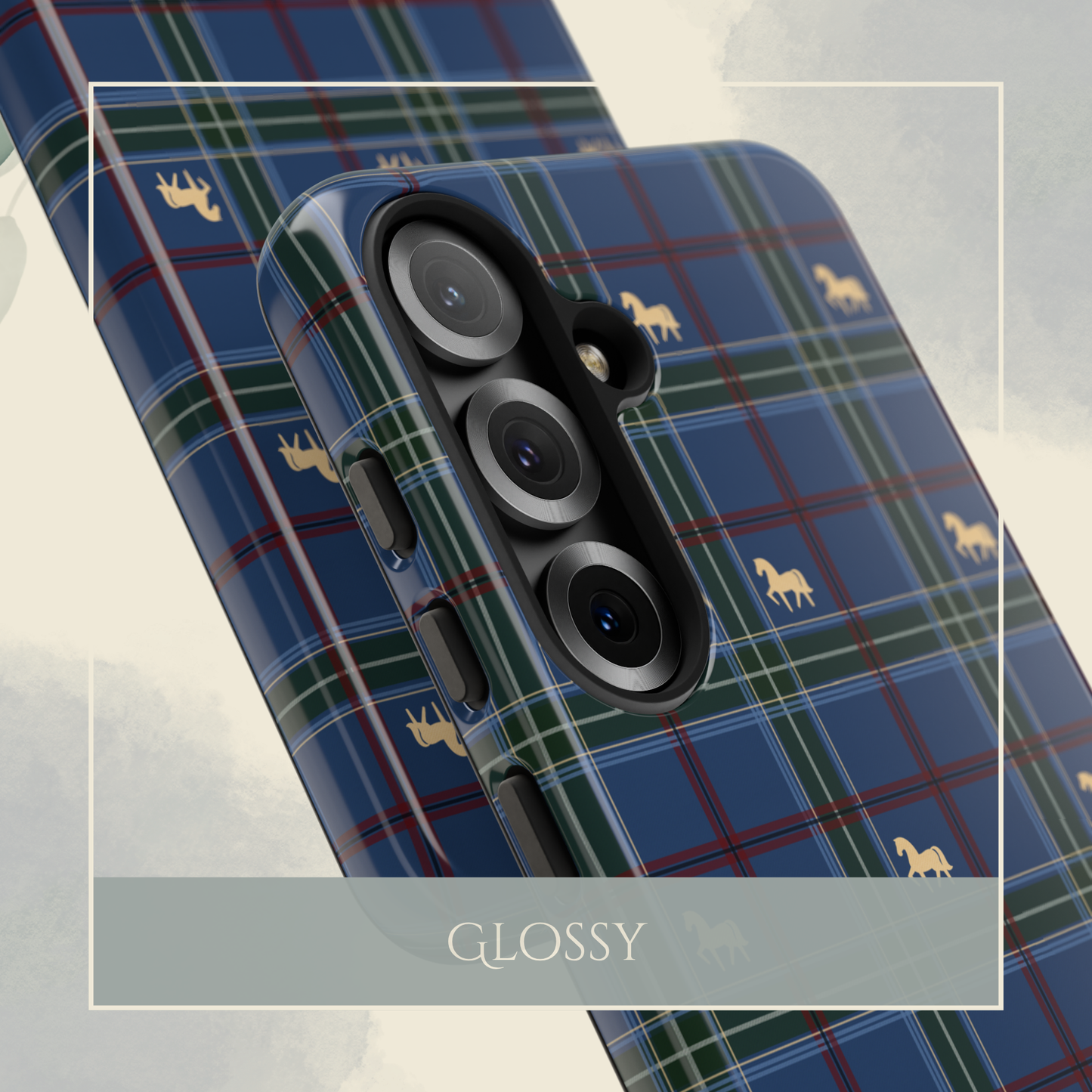 Pony Tartan Holiday Blue iPhone & Samsung Galaxy Phone Case