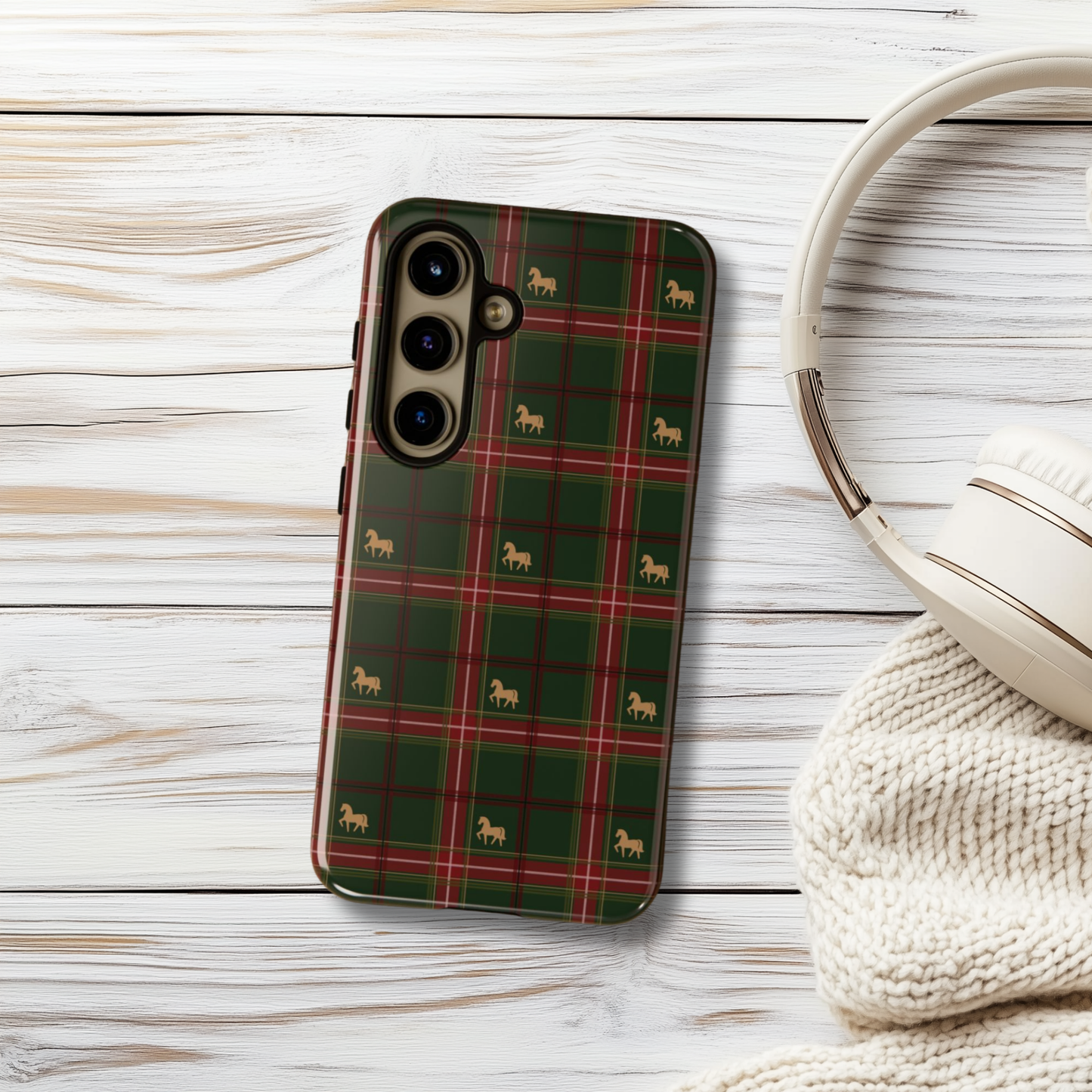 Pony Tartan Holiday Green iPhone & Samsung Galaxy Phone Case