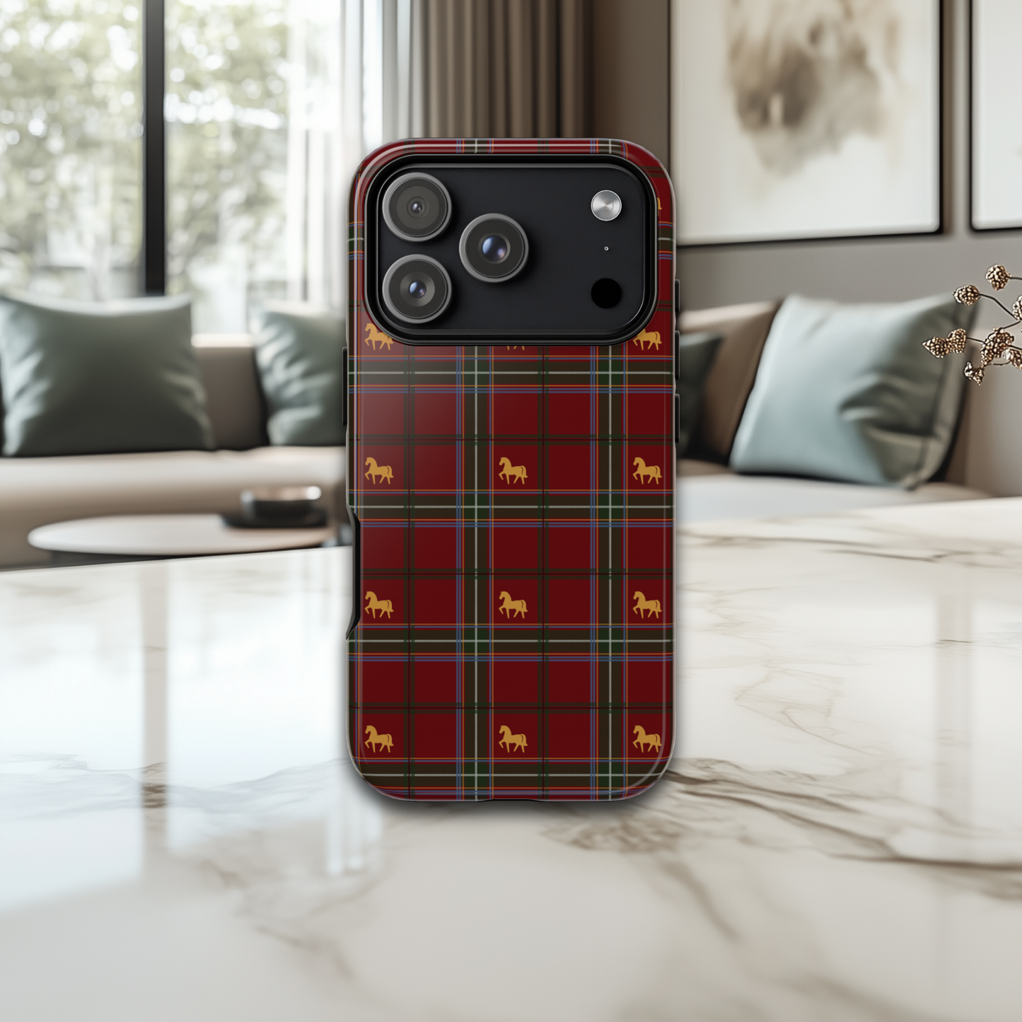 Pony Tartan Holiday Red iPhone & Samsung Galaxy Phone Case