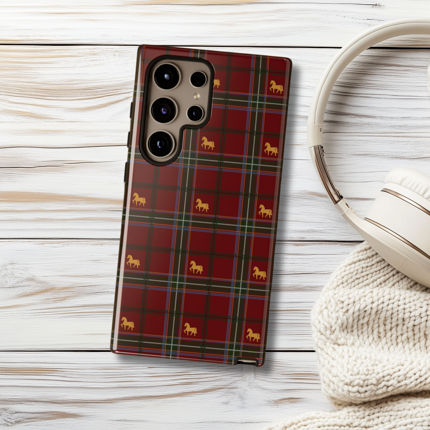 Pony Tartan Holiday Red iPhone & Samsung Galaxy Phone Case