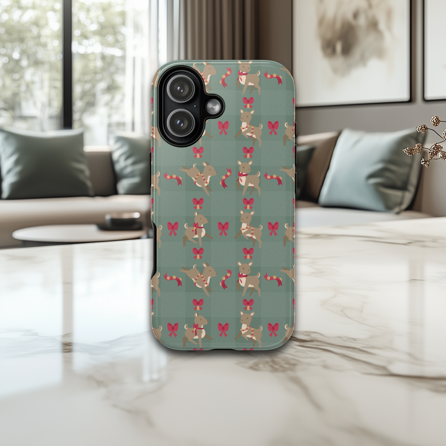 Kawaii Deer with Bells & Bows iPhone & Samsung Galaxy Phone Case