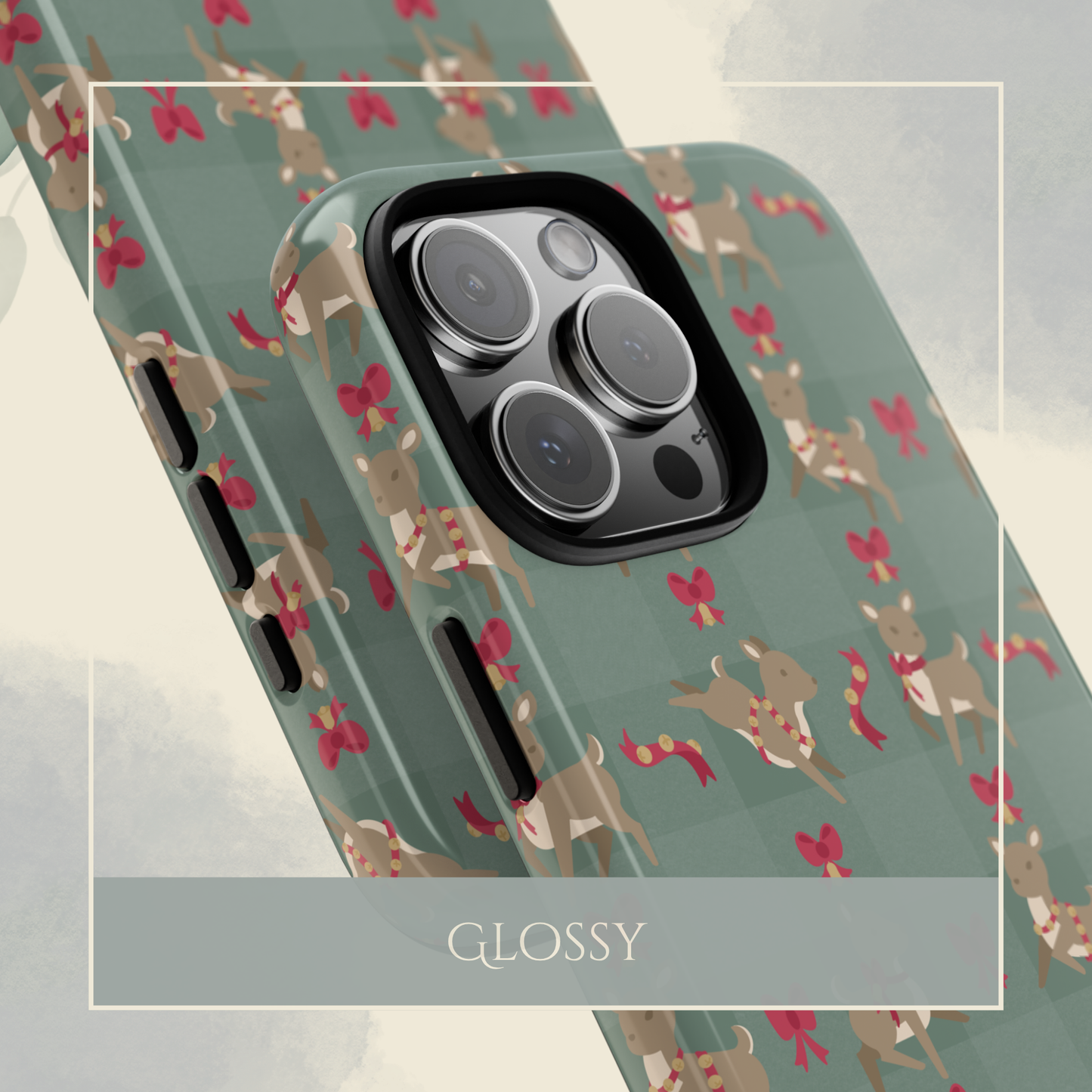 Kawaii Deer with Bells & Bows iPhone & Samsung Galaxy Phone Case