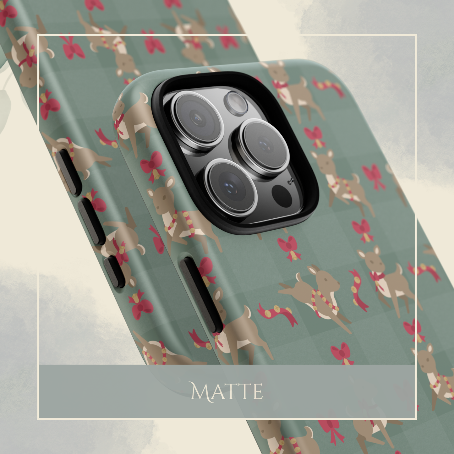 Kawaii Deer with Bells & Bows iPhone & Samsung Galaxy Phone Case