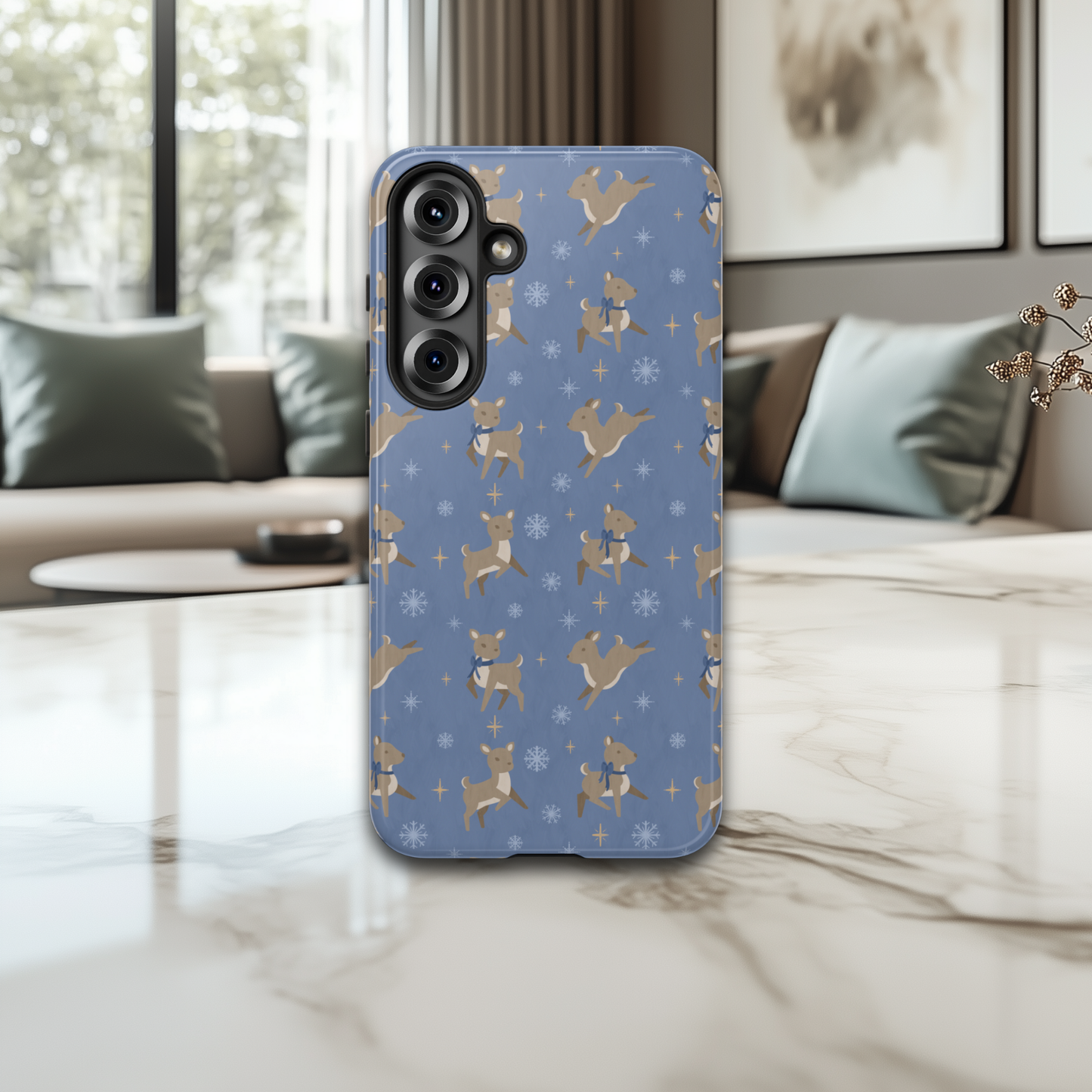 Kawaii Deer Snow & Stars iPhone & Samsung Galaxy Phone Case