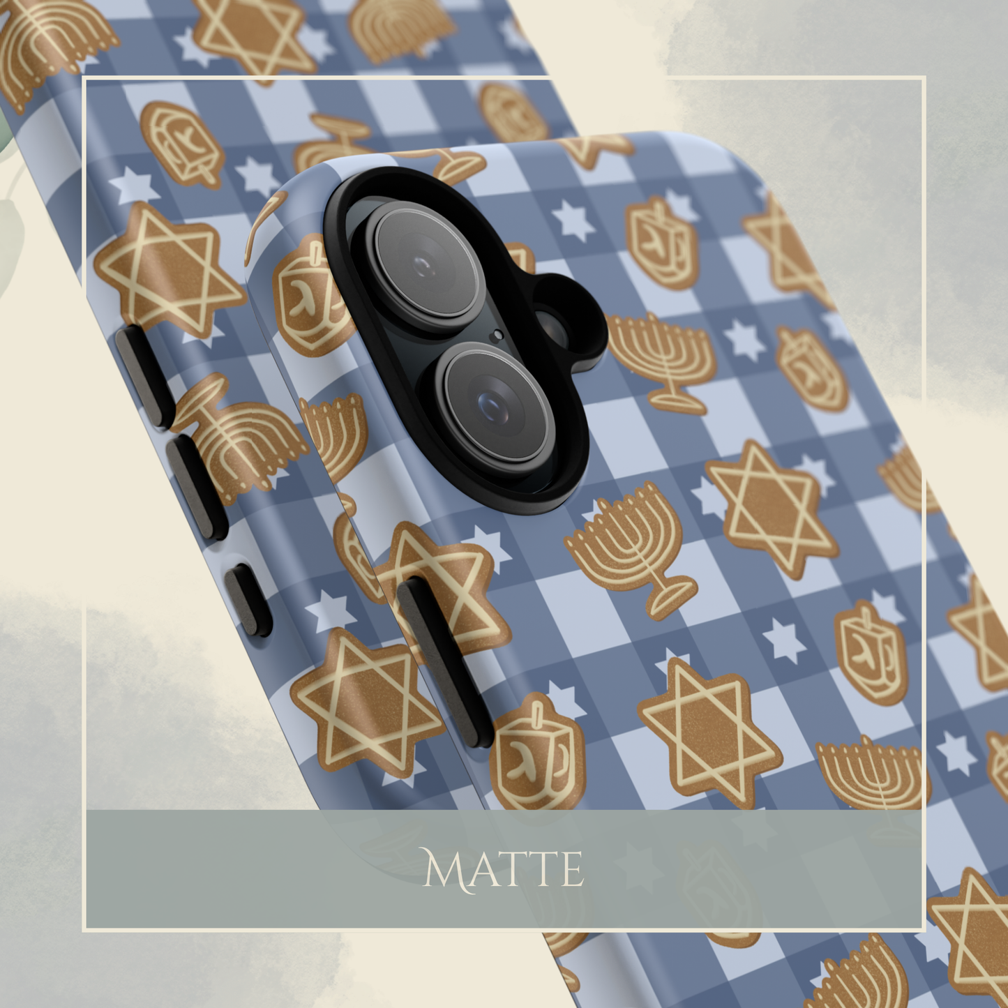 Hanukkah Gingerbread in Blue iPhone & Samsung Galaxy Phone Case