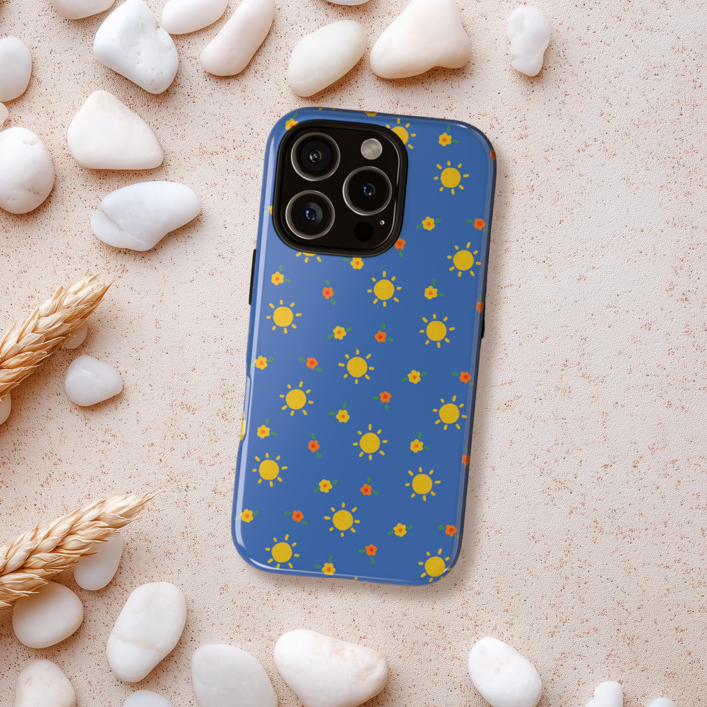 Suns and Floral Pattern iPhone and Samsung Galaxy Phone Case