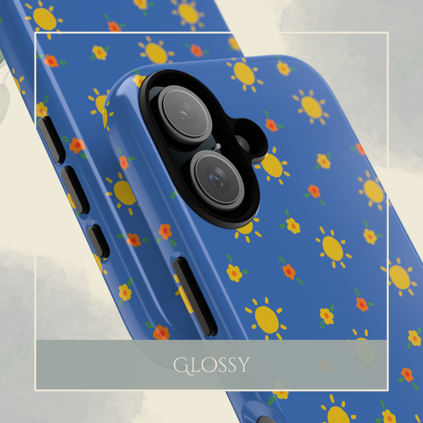 Suns and Floral Pattern iPhone and Samsung Galaxy Phone Case