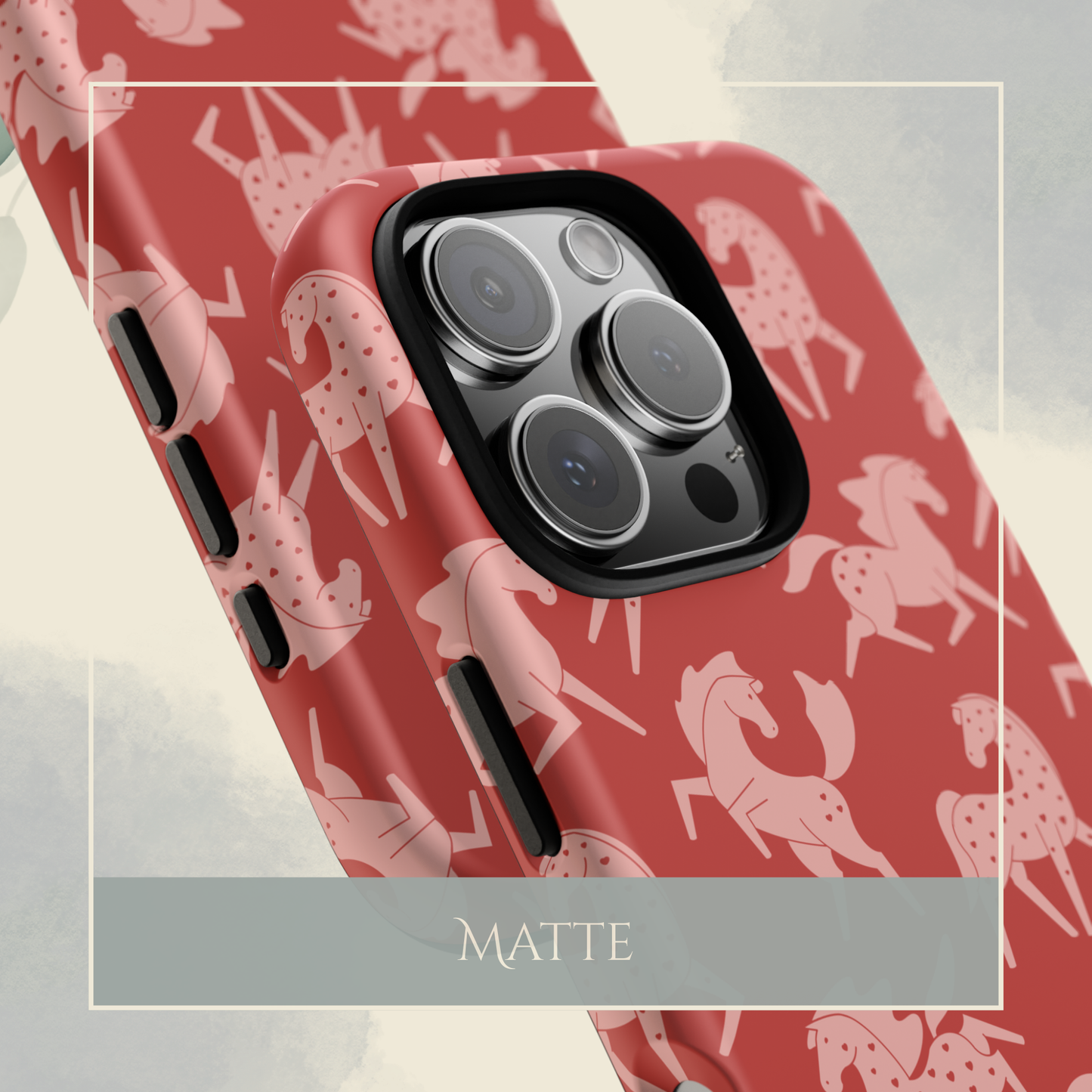 Pink Sweetheart Appaloosa on Red iPhone and Samsung Galaxy Phone Case