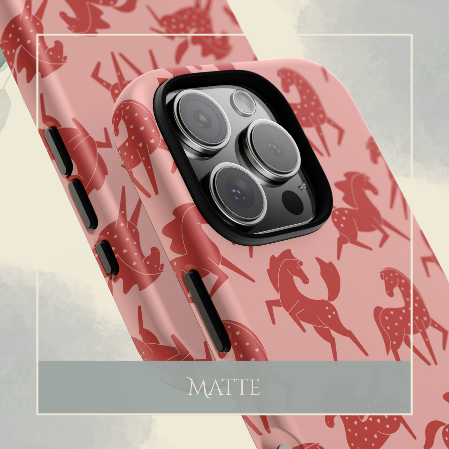 Red Sweetheart Appaloosas on Pink iPhone and Samsung Galaxy Phone Case