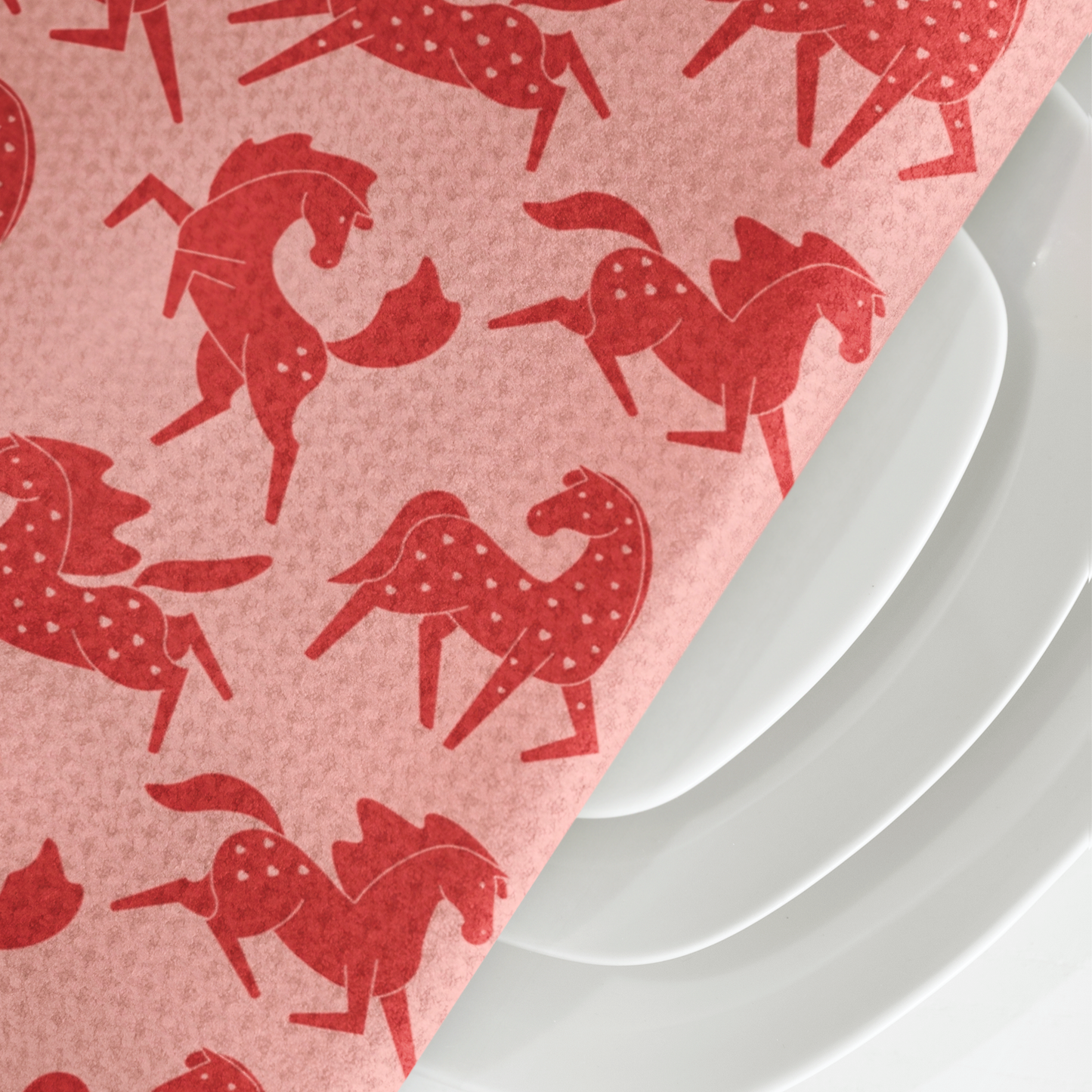 Red Sweetheart Appaloosas on Pink Microfiber Towel