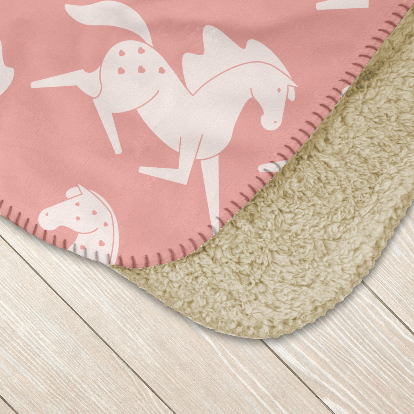 Sweetheart Appaloosas Pastel Pink Sherpa Blanket