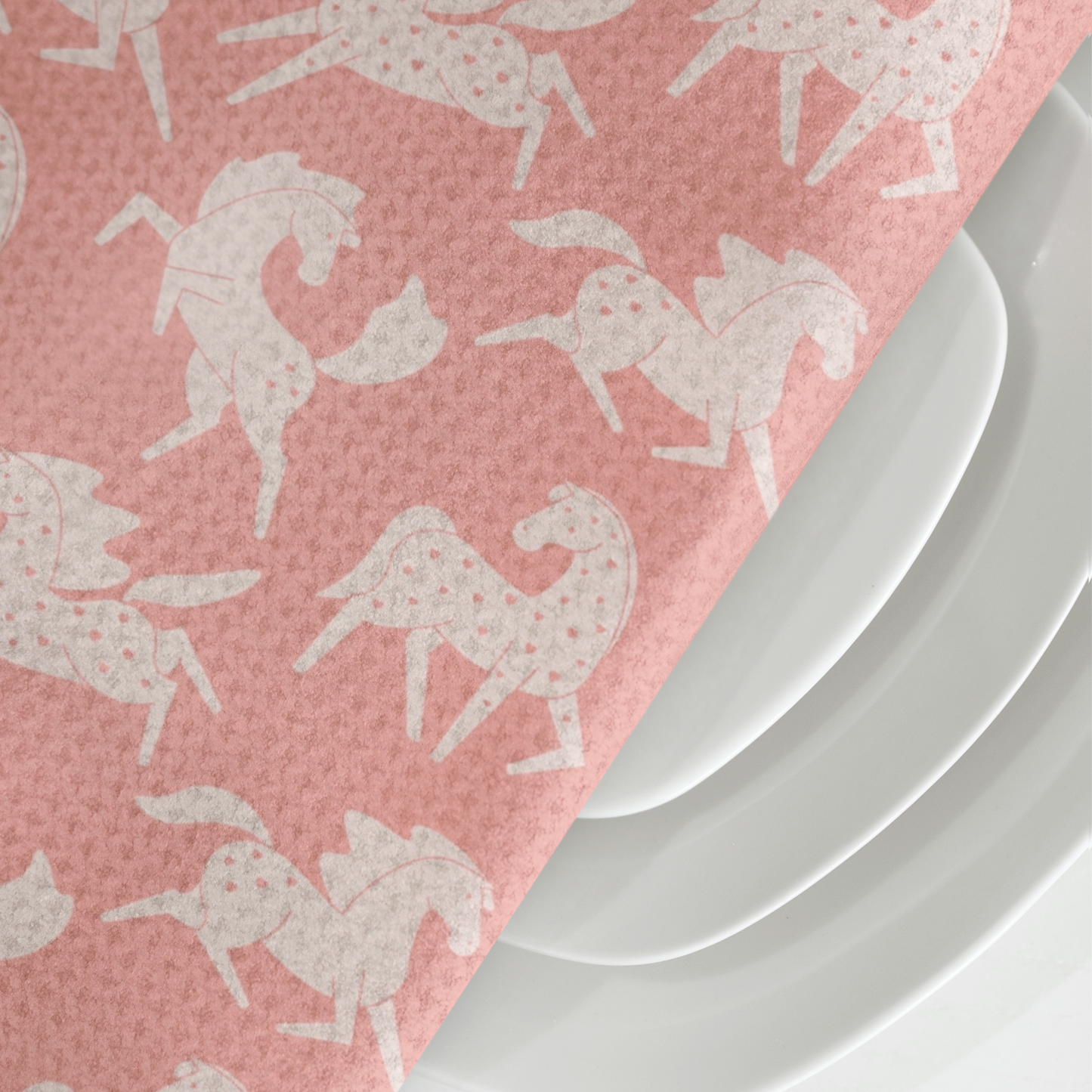 Pastel Sweetheart Appaloosas on Pink Microfiber Tea Towel