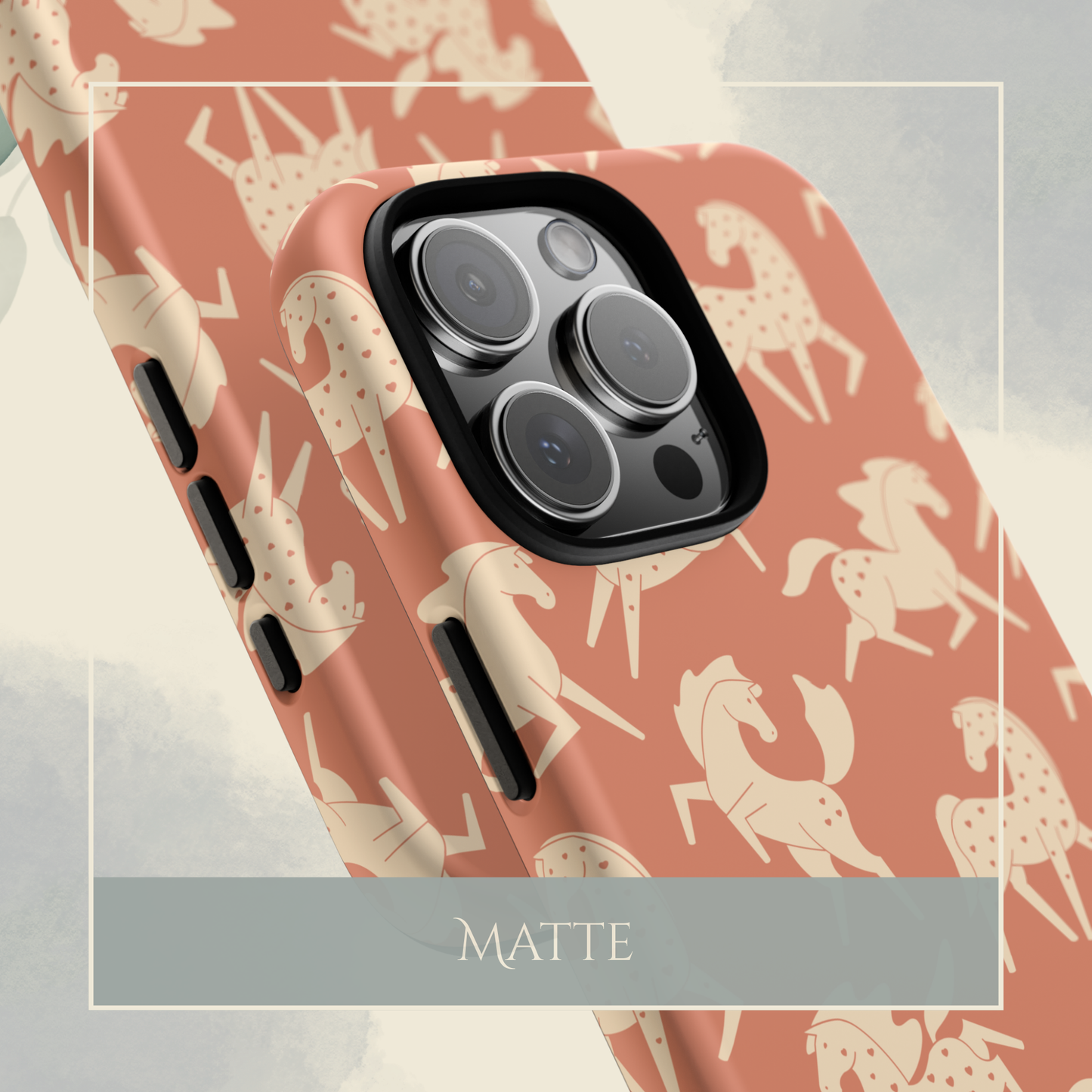 Apricot Sweetheart Appaloosas on Terracotta iPhone and Samsung Galaxy Phone Case