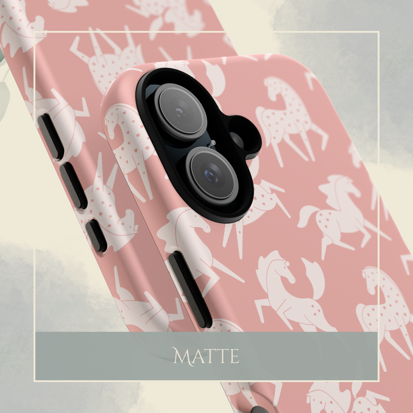 White Sweetheart Appaloosas on Pink iPhone and Samsung Galaxy Phone Case