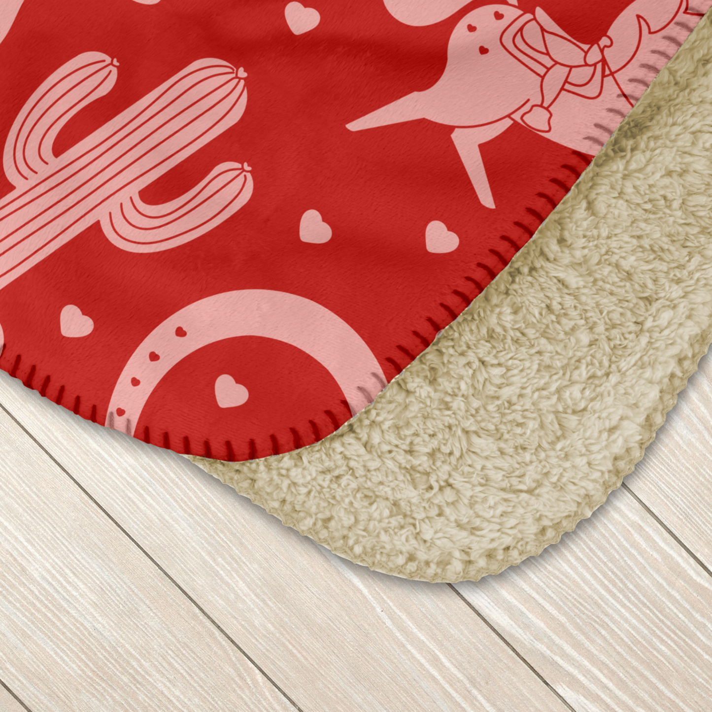 Pink Western Valentine Red Sherpa Blanket