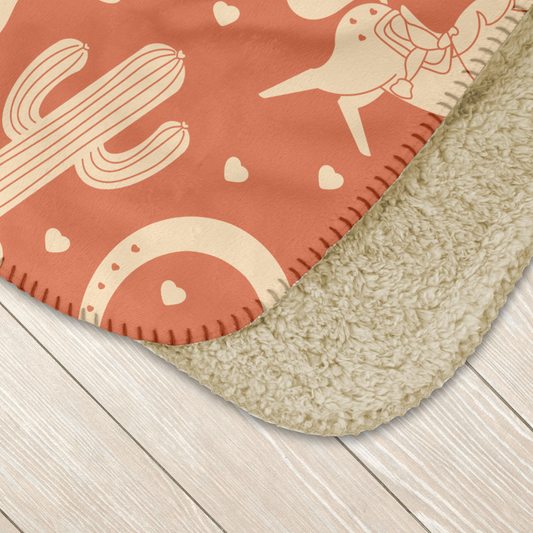 Apricot Western Valentine Terracotta Sherpa Blanket
