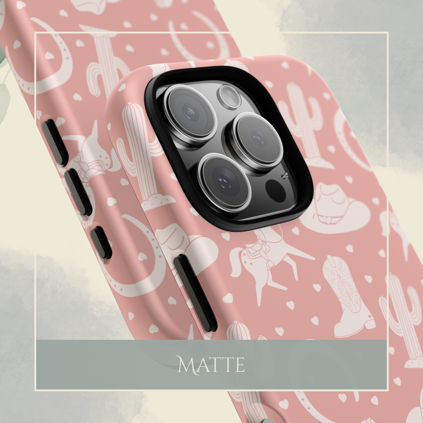 White Western Valentine Pink iPhone & Samsung Phone Case