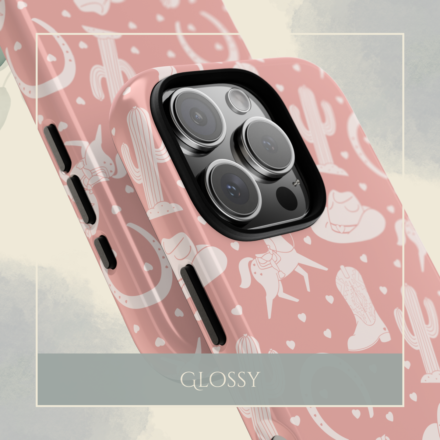 White Western Valentine Pink iPhone & Samsung Phone Case