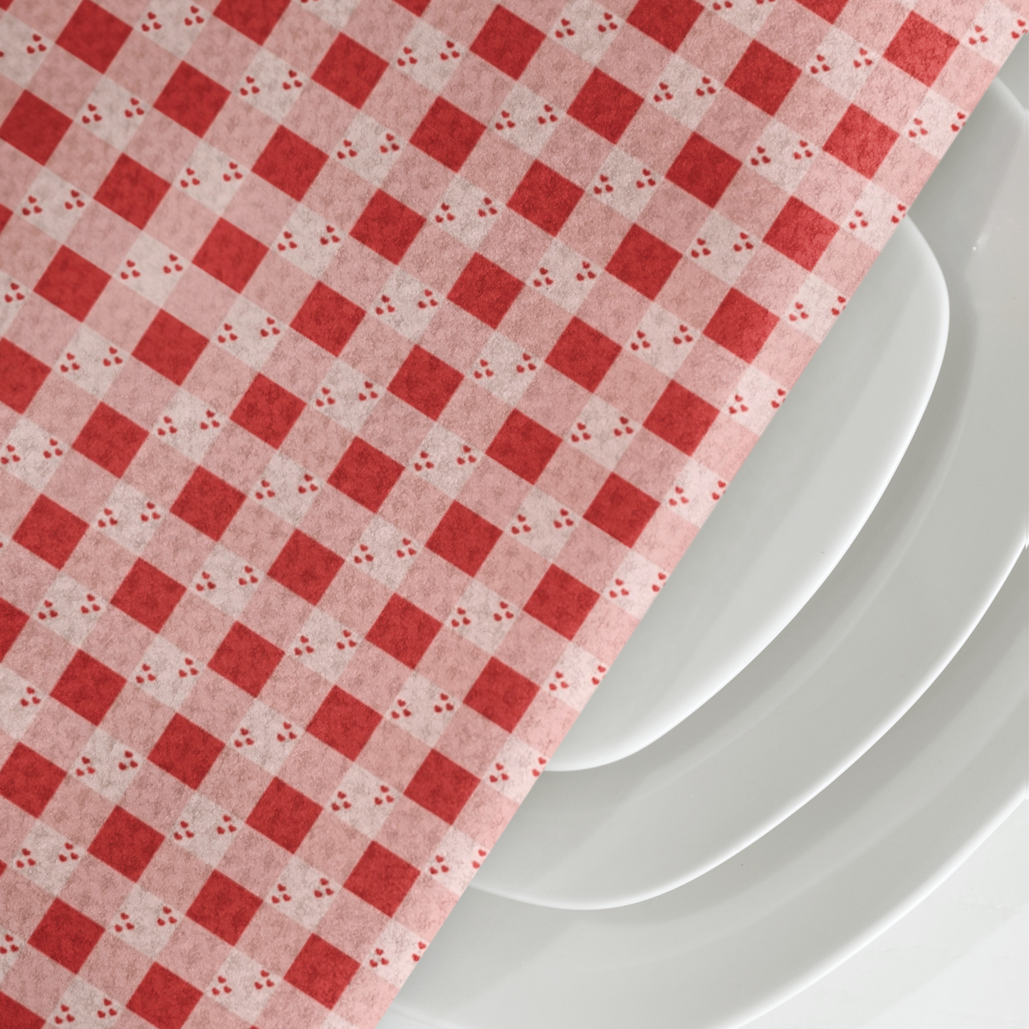 Red Heart Gingham Microfiber Tea Towel