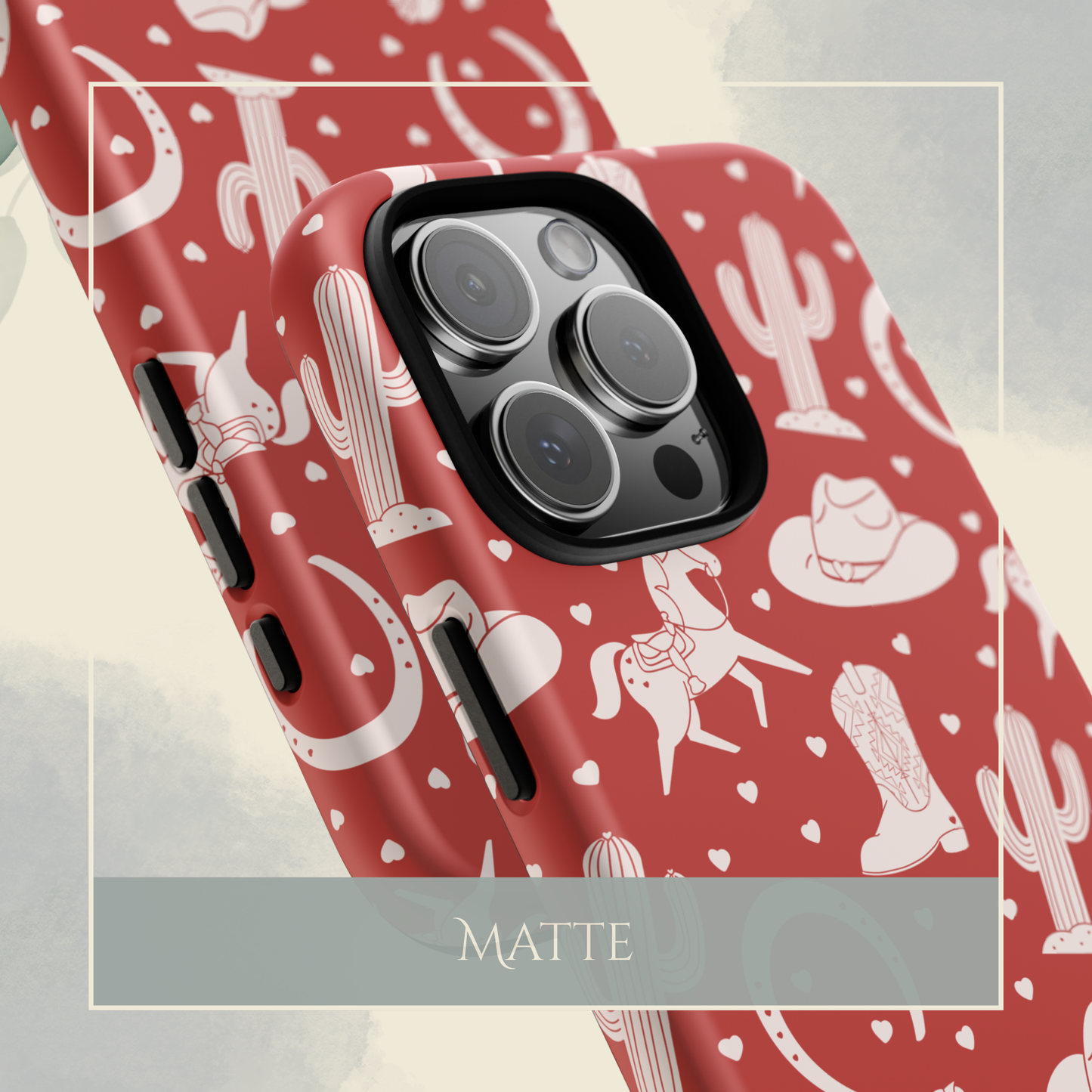 White Western Cowboy Red iPhone & Samsung Galaxy Phone Case