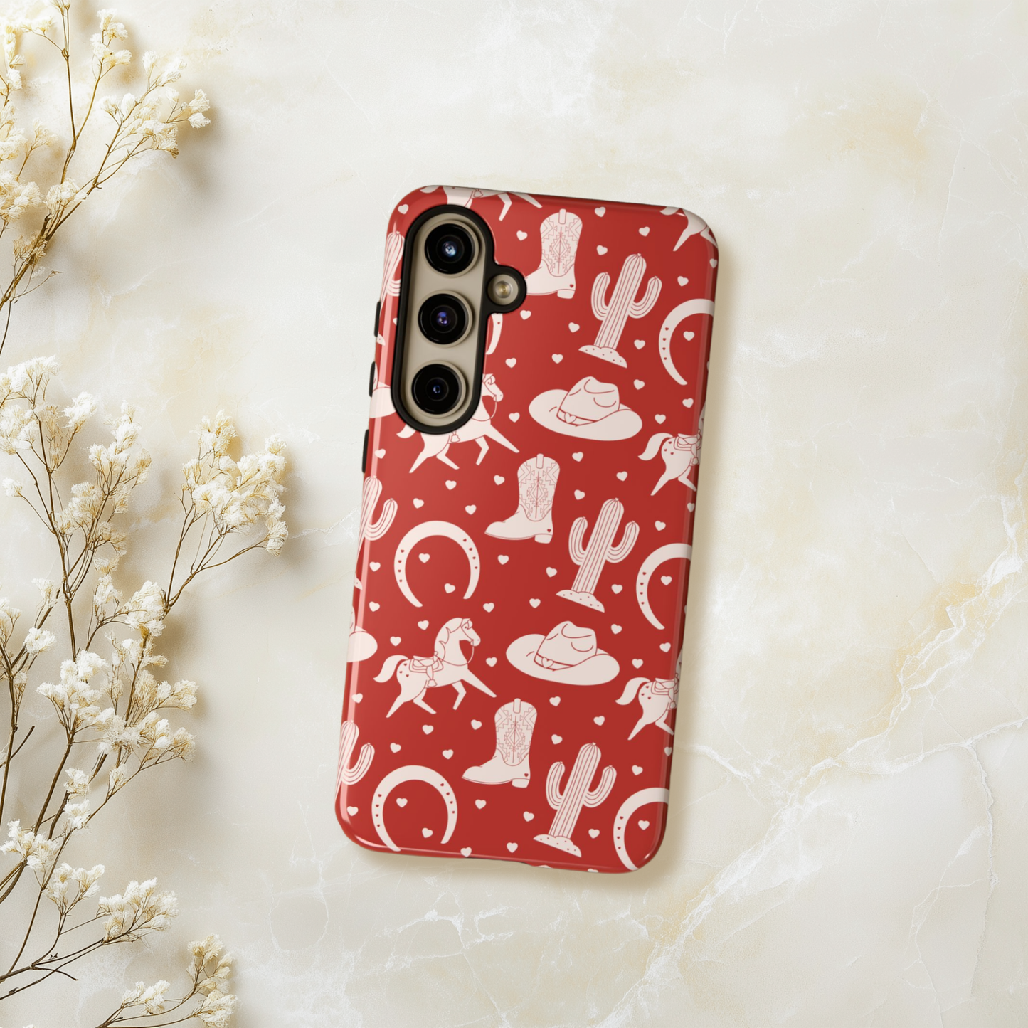 White Western Cowboy Red iPhone & Samsung Galaxy Phone Case