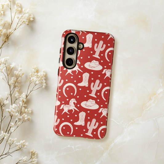 White Western Cowboy Red iPhone & Samsung Galaxy Phone Case